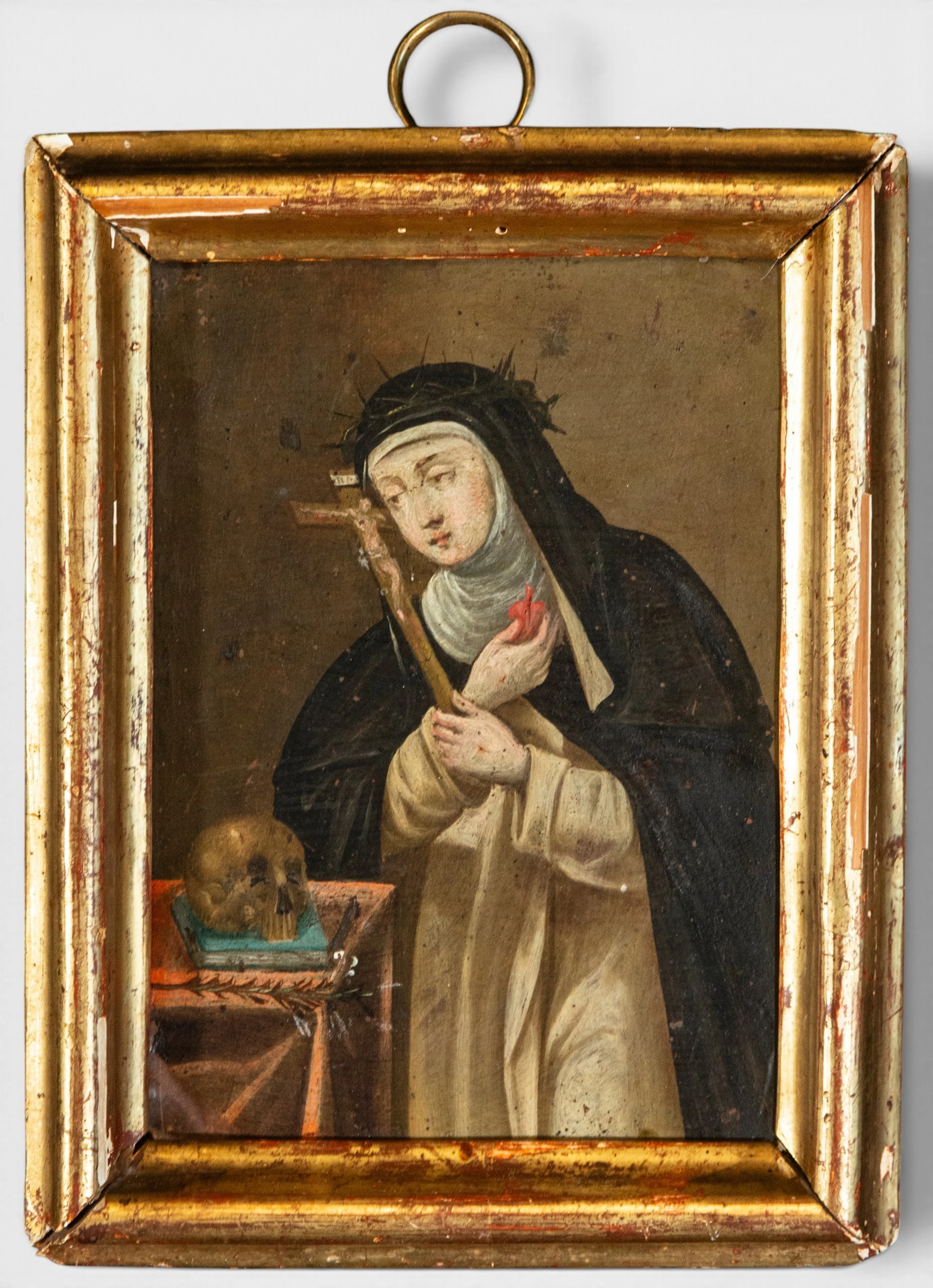 Saint Rita plaque, oil on copper – Italian Baroque School – 17th century
