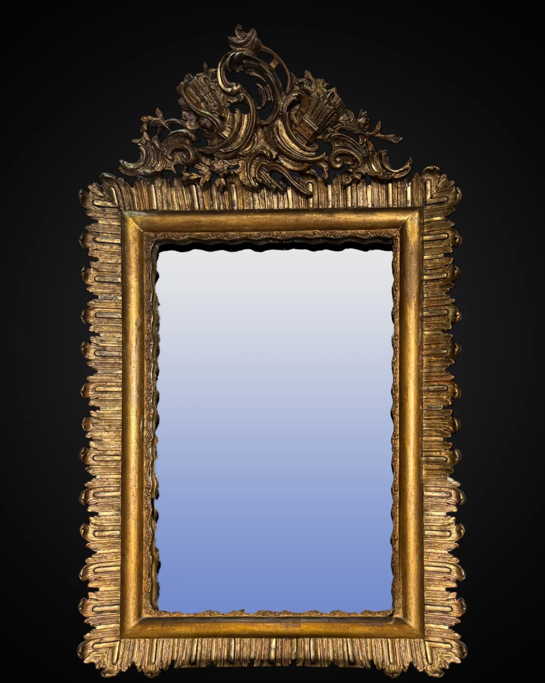 Important George III Regency mirror in gilt wood, 18th century