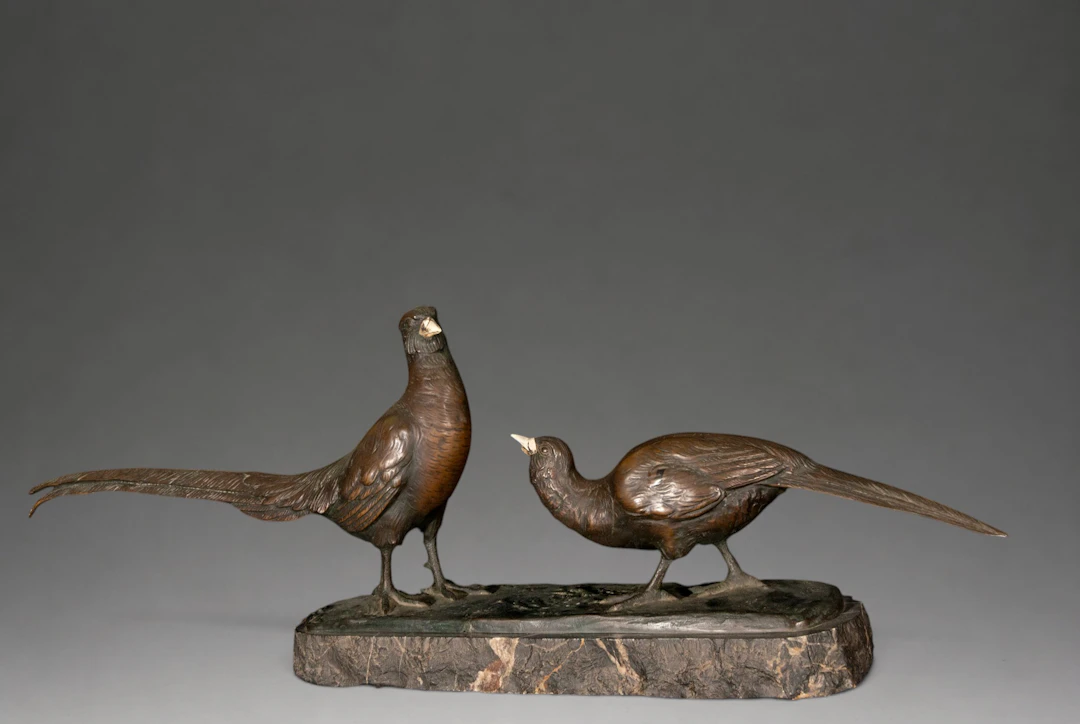 Pair of pheasants, Peder Marius Jensen, signed - Danish School - ca. 1910