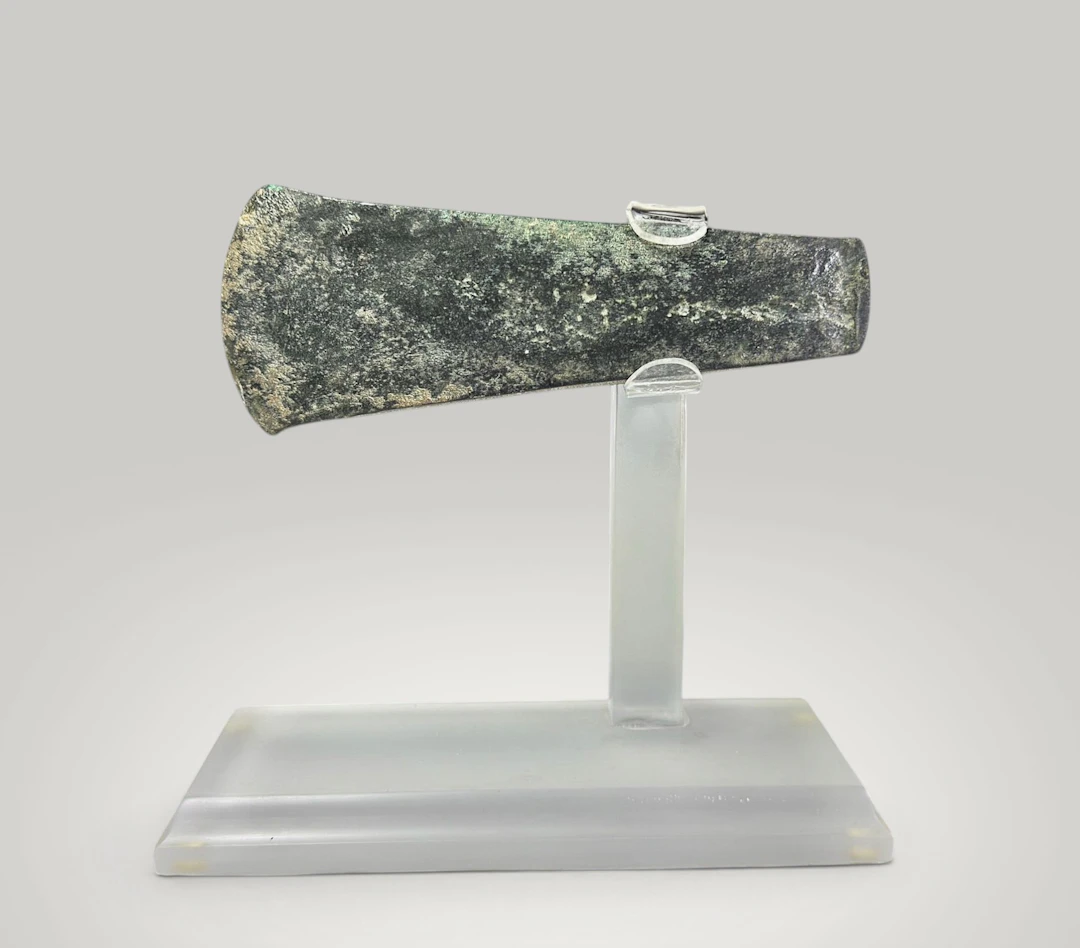 Rare copper axe head with a crescent-shaped blade, Canaanite culture