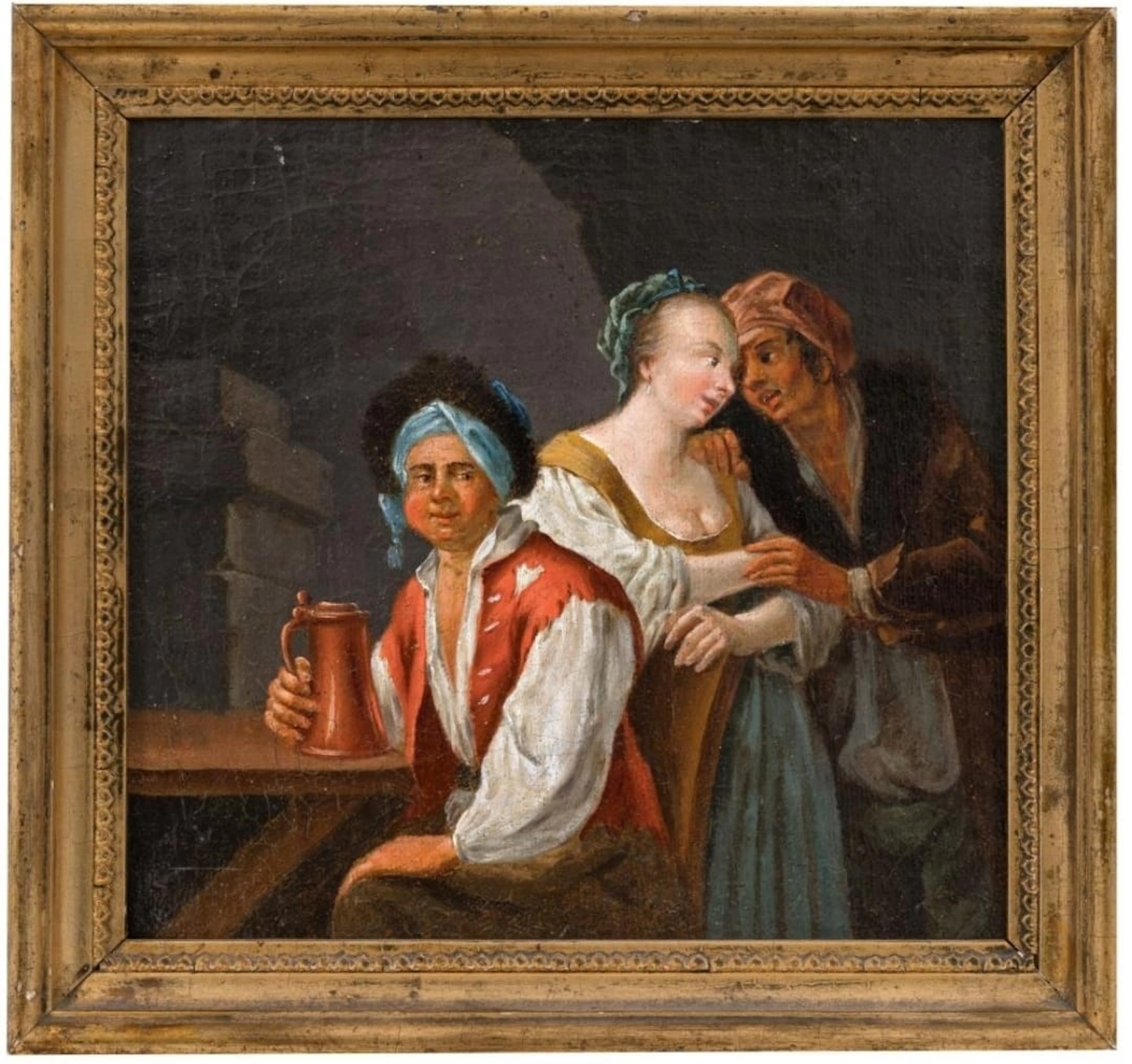 Tavern scene. Attributed to Antoine Watteau. French School. 18th century.