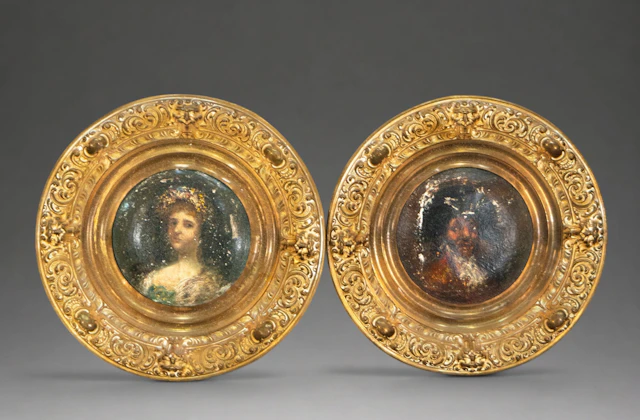 Pair of portraits, Attributed to Eugenio Lucas Velázquez – Spanish School