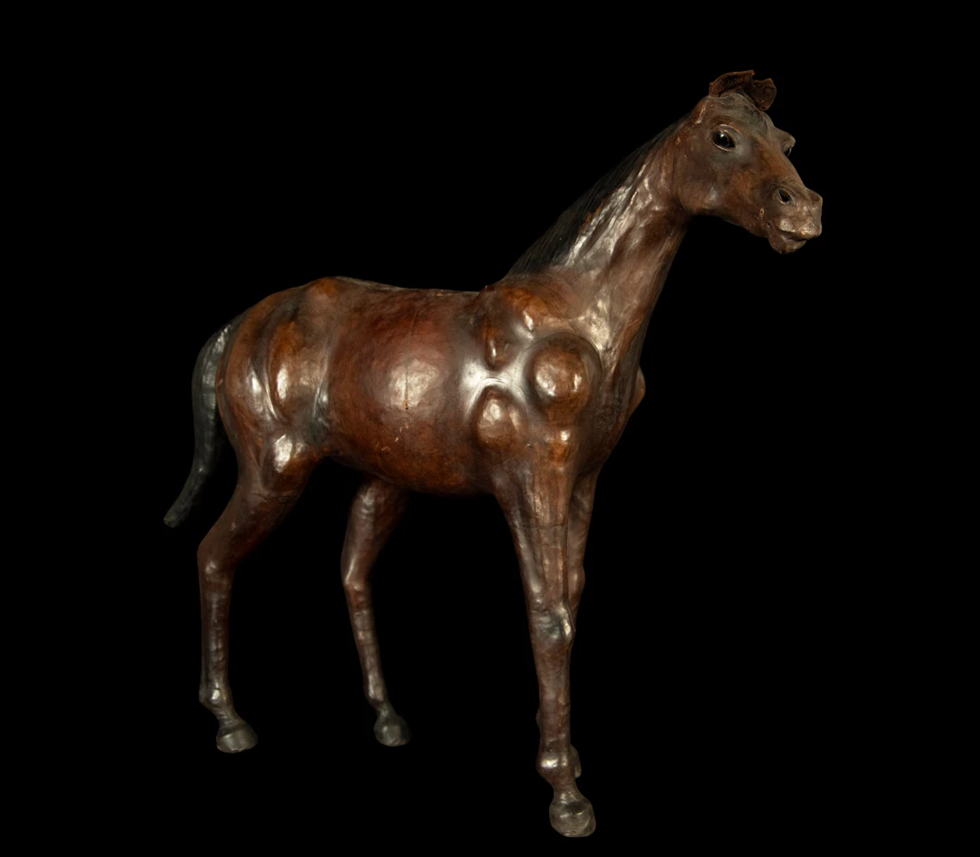 Decorative Large Leather Horse, England 1930