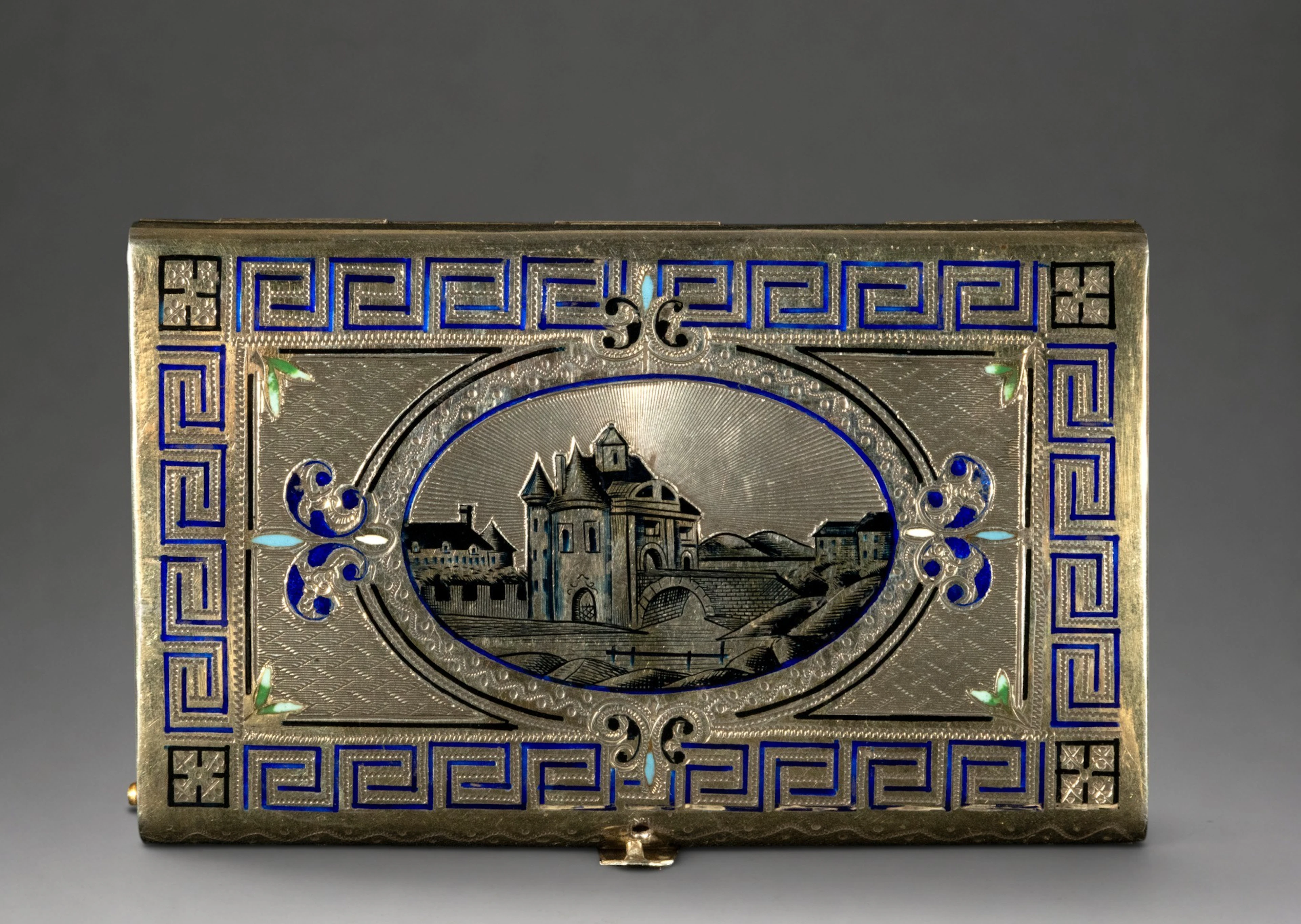 Beautiful 19th-century Russian silver and enamel dance card