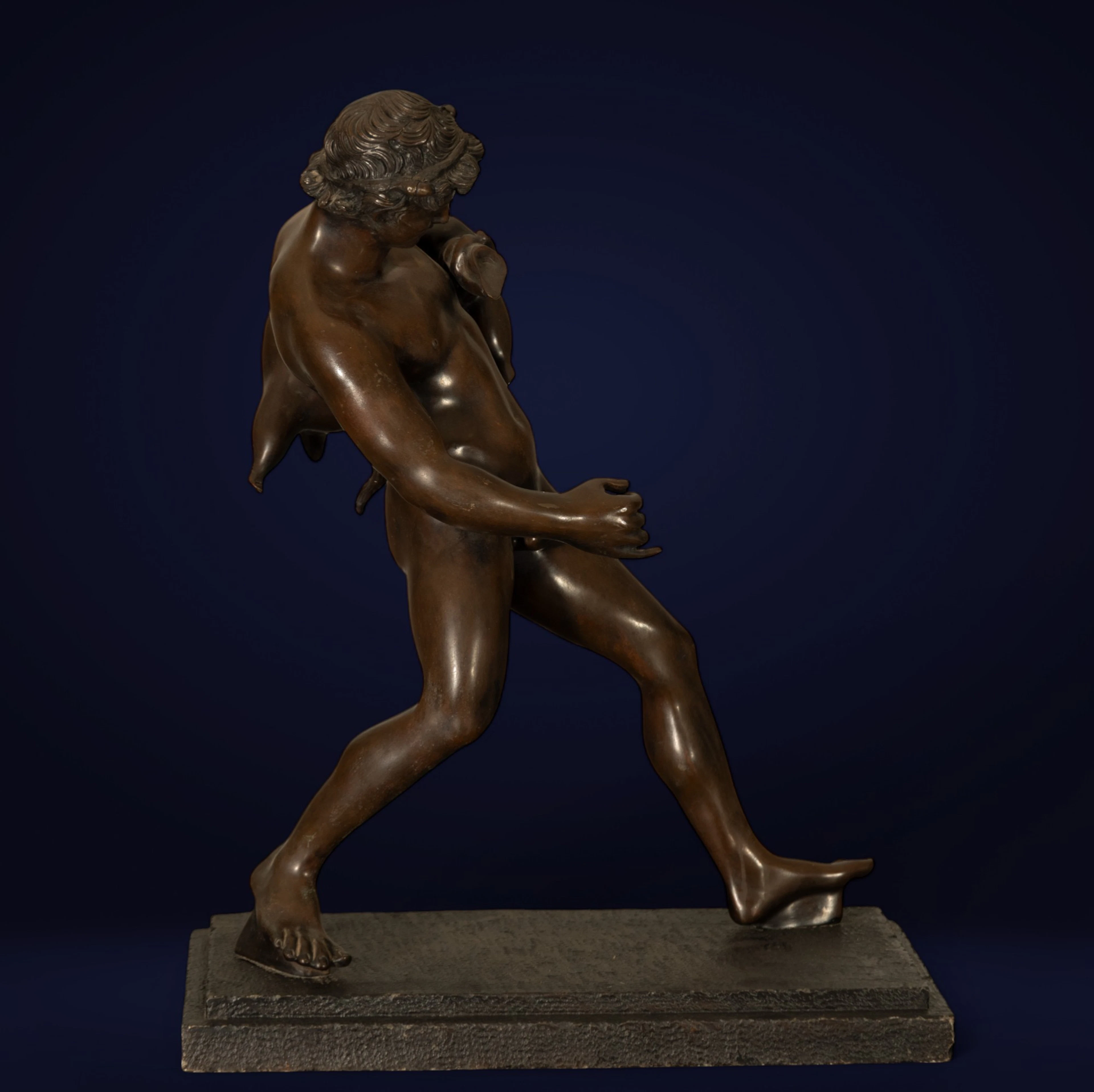 Decorative Large Bronze of Bacchus Grand Tour of the 19th century, Naples