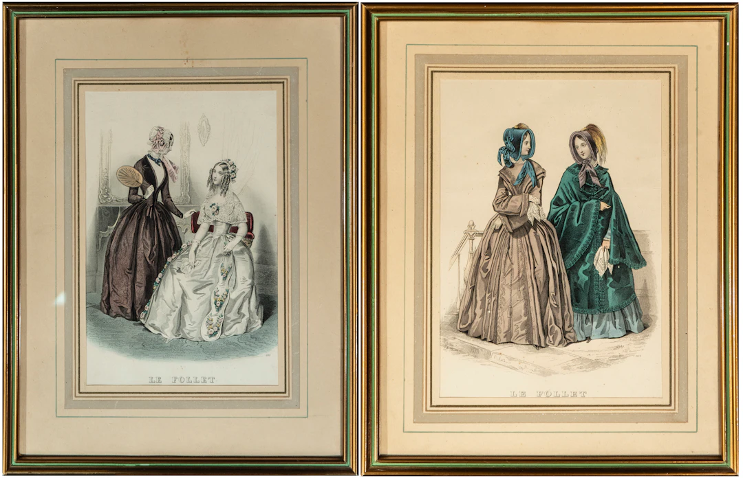 Pair of fashion prints “Le Follet” – France – 19th century