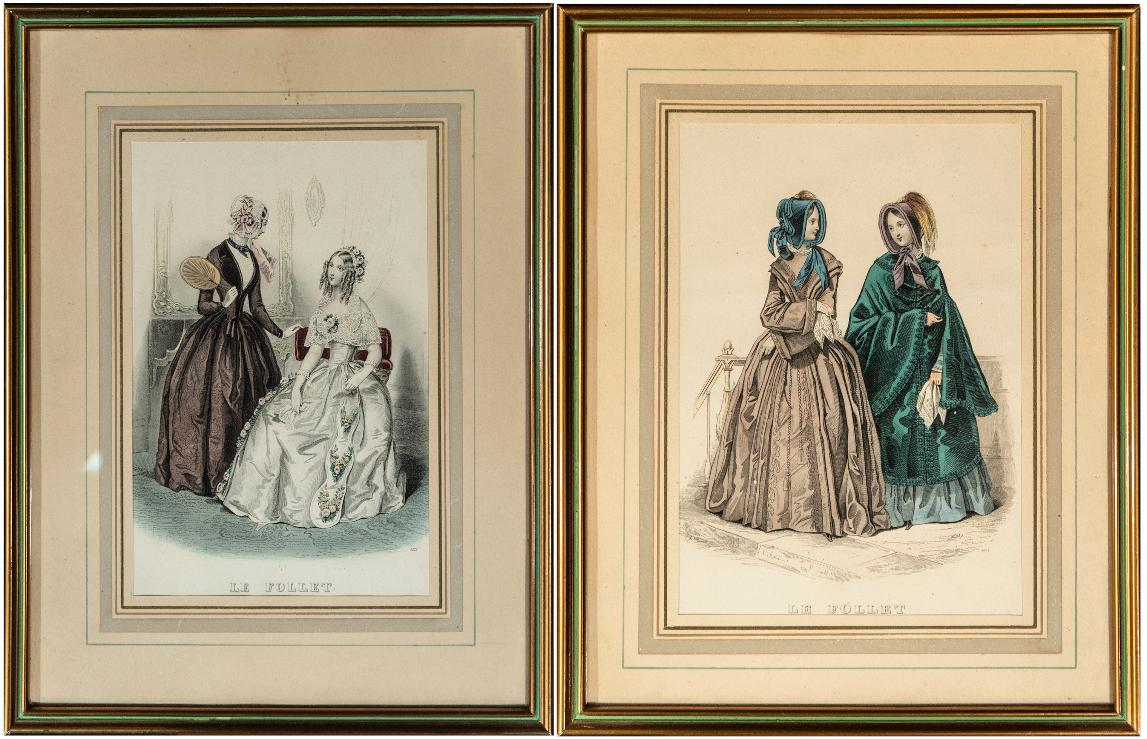 Pair of fashion prints “Le Follet” – France – 19th century