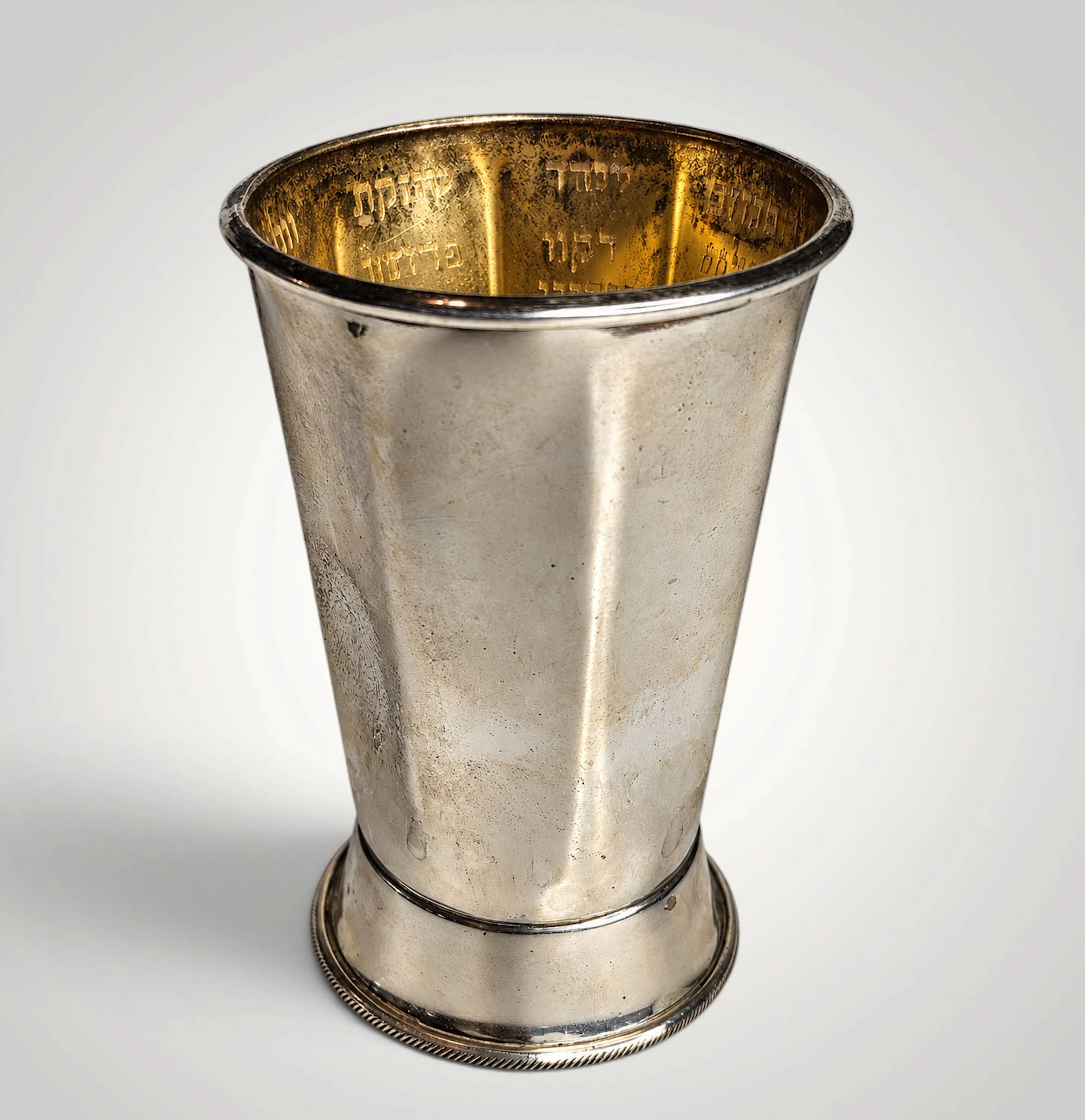 Fine 925 Sterling Silver Kiddush Cup featuring the names of the rivers of Eden