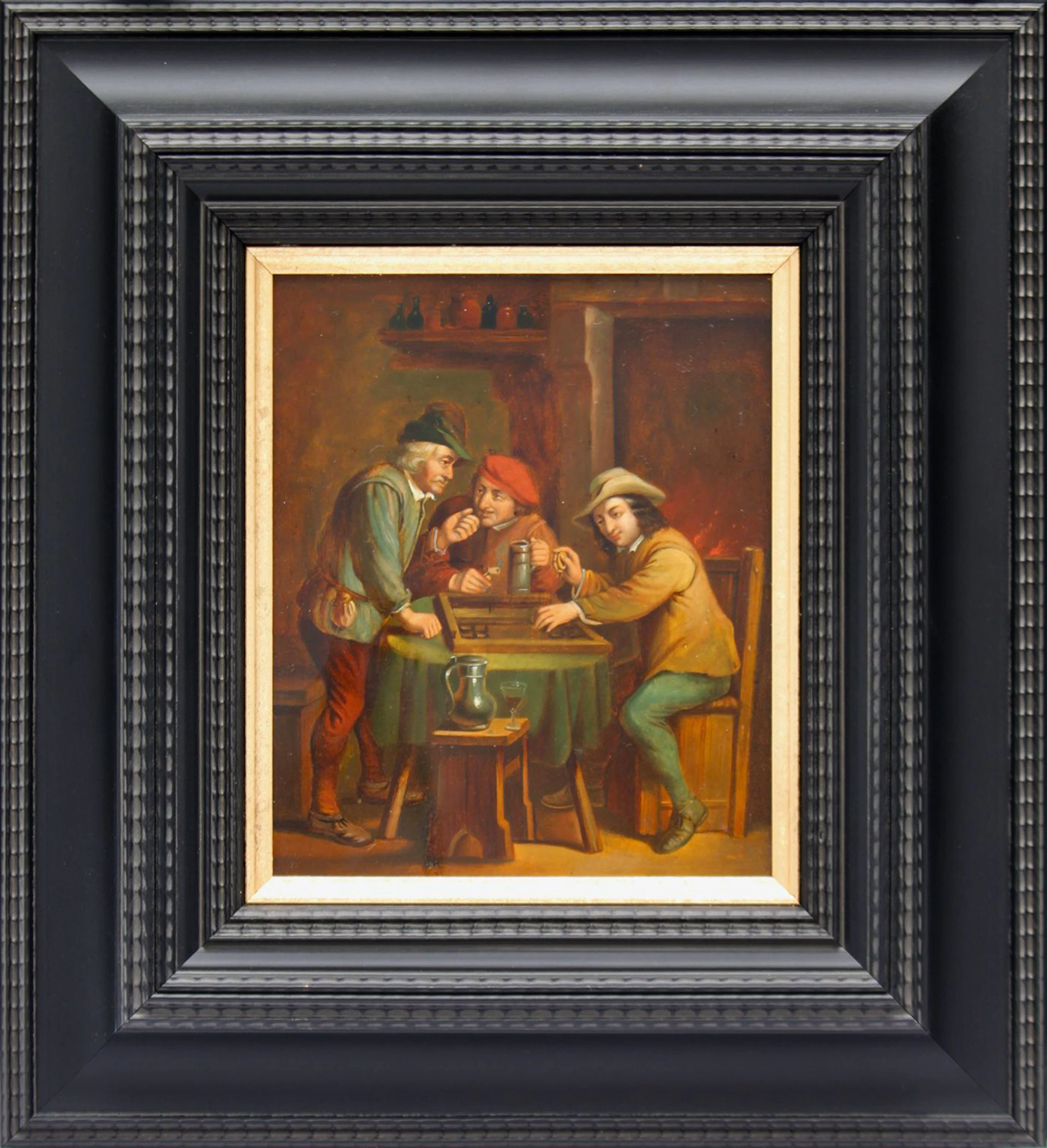 19TH CENTURY DUTCH SCHOOL - Game scene in an inn