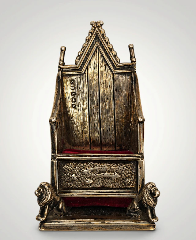 Gothic Revival style Fine Birmingham Silver pincushion, 19th C