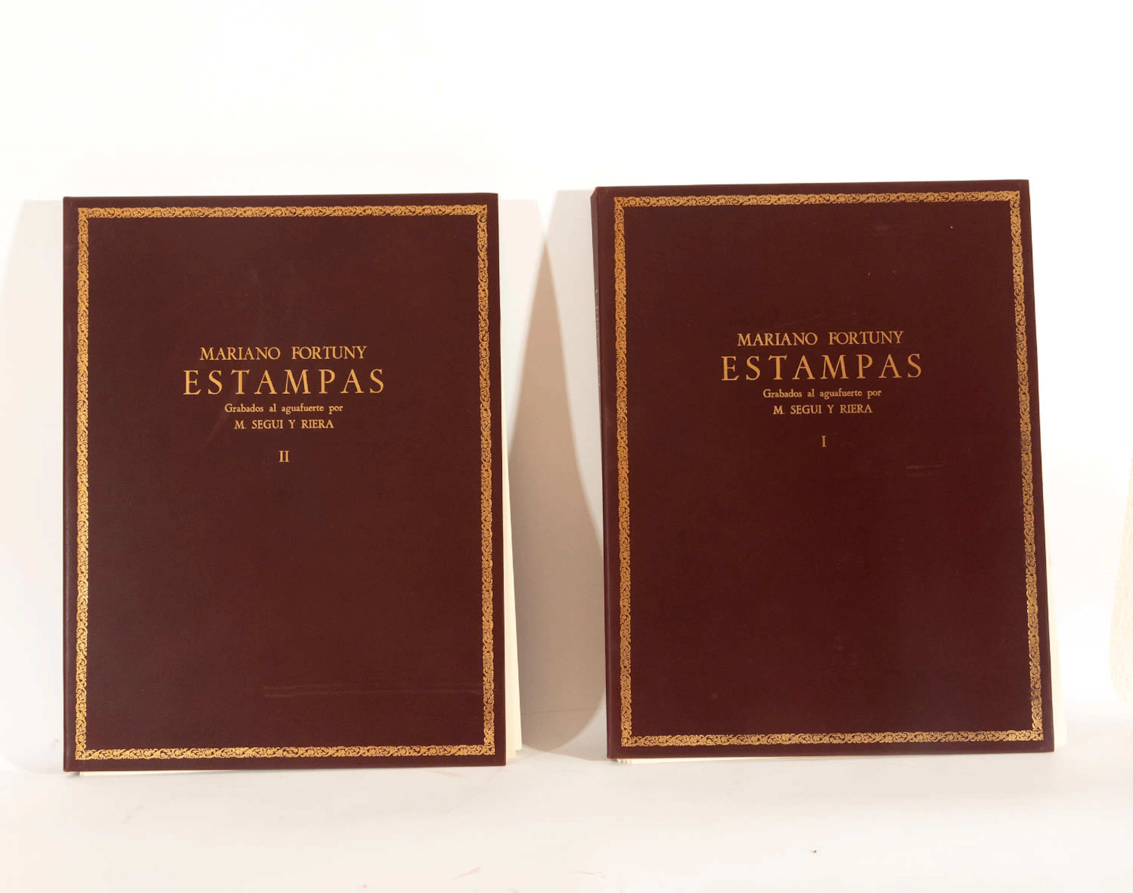 Pair of Fortuny Engravings by Seguí, volumes I and II