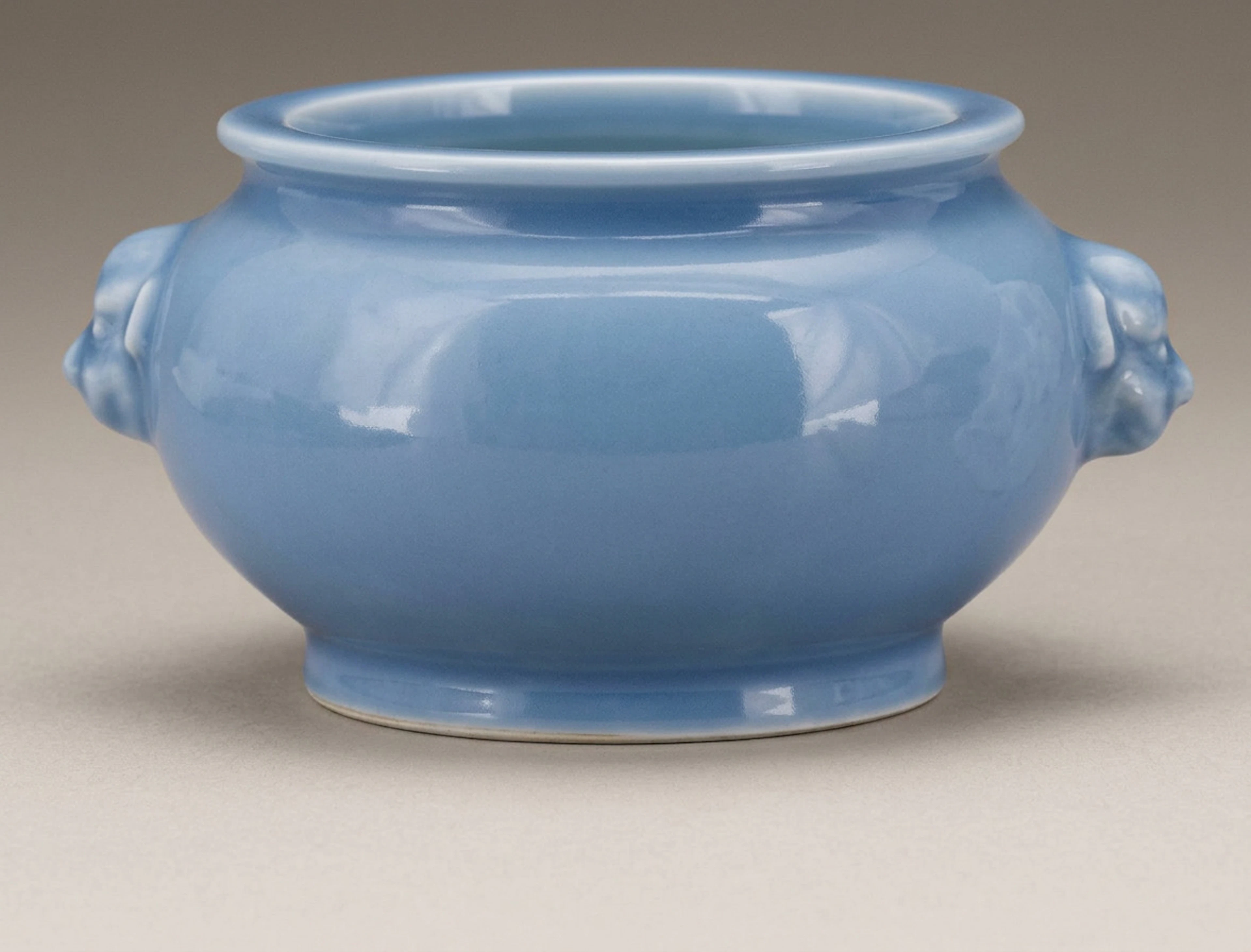 Porcelain incense burner with blue enamel, China, 20th century