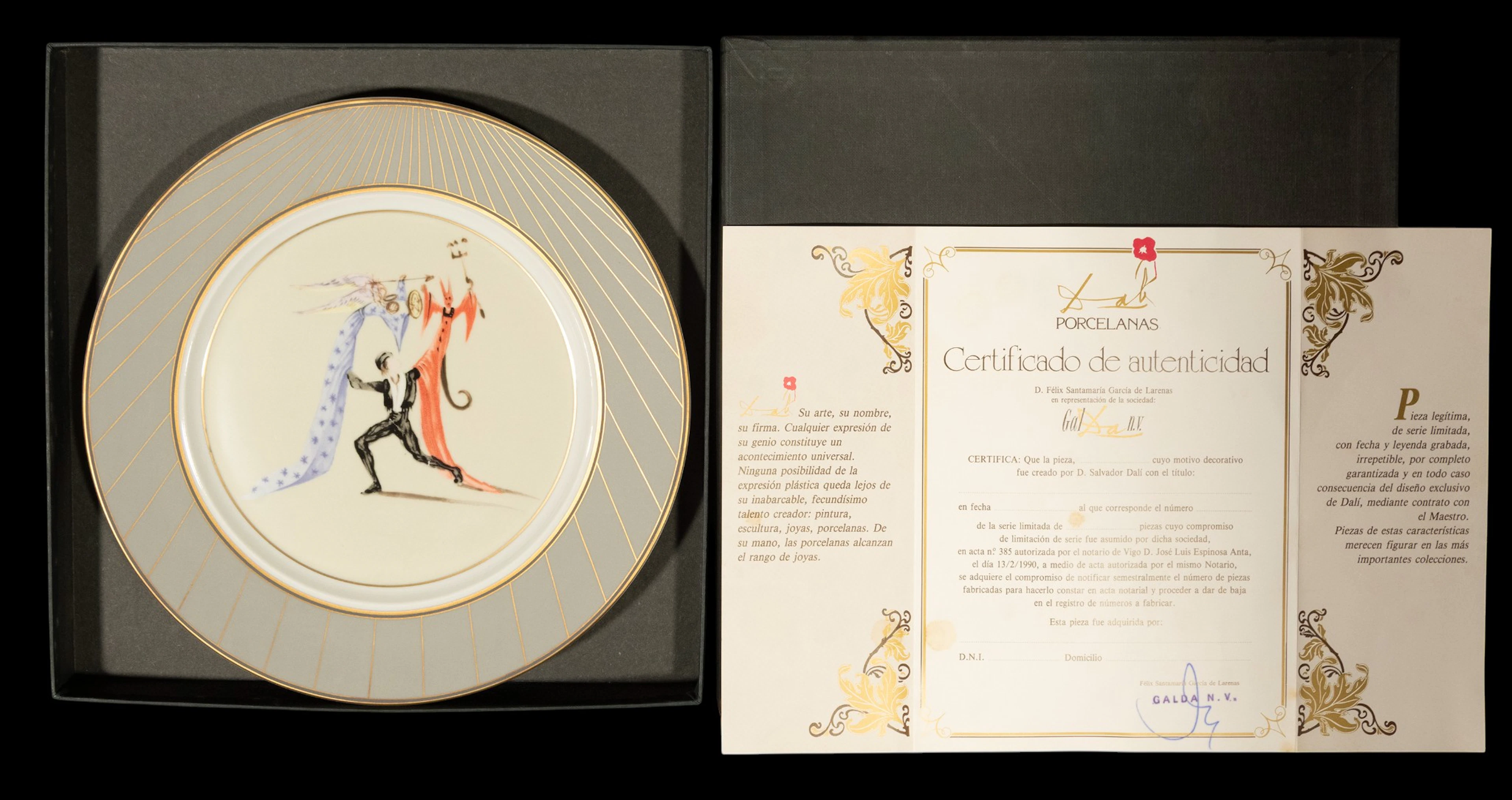 Salvador Dalí plate, 20th century - With box and certificate