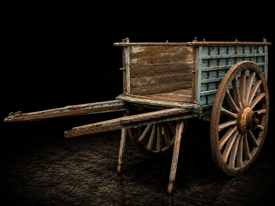 Rural farming cart, Spanish Popular School, 19th century