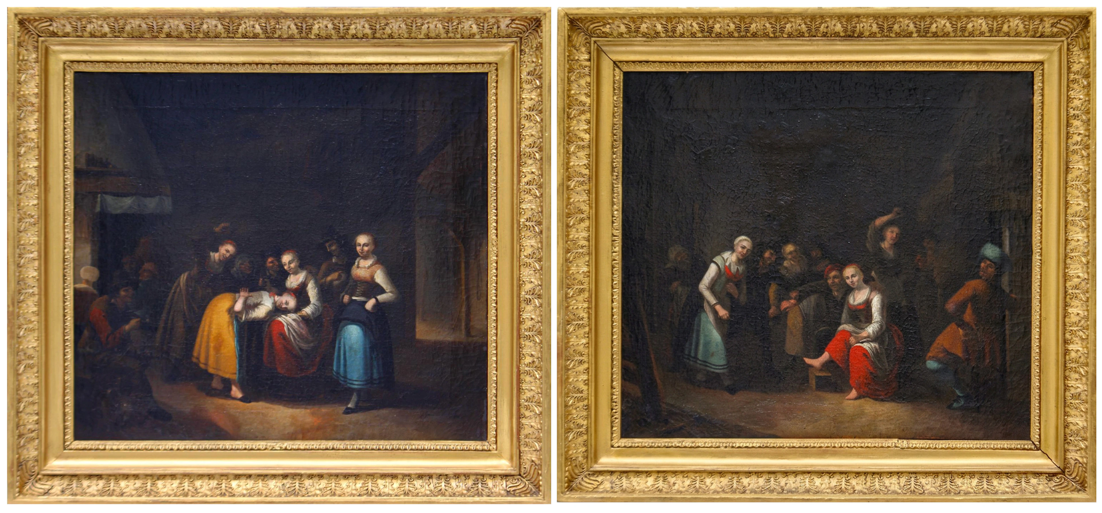GERRIT LUNDENS (Amsterdam, 1622 – Amsterdam, 1686) - Pair of genre
