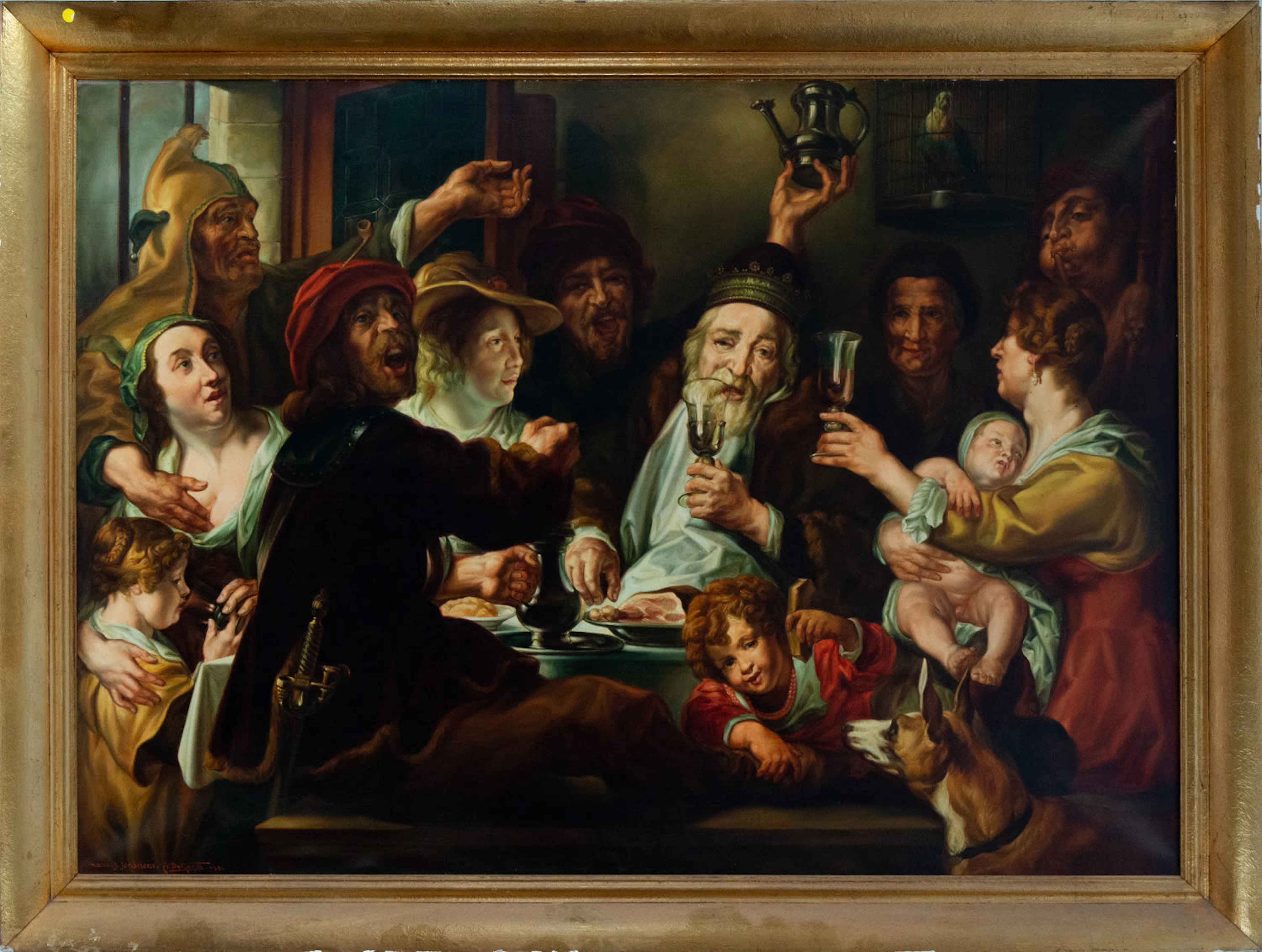 Interior of a Tavern, after Jacob Jordaens, 19th-century Flemish school