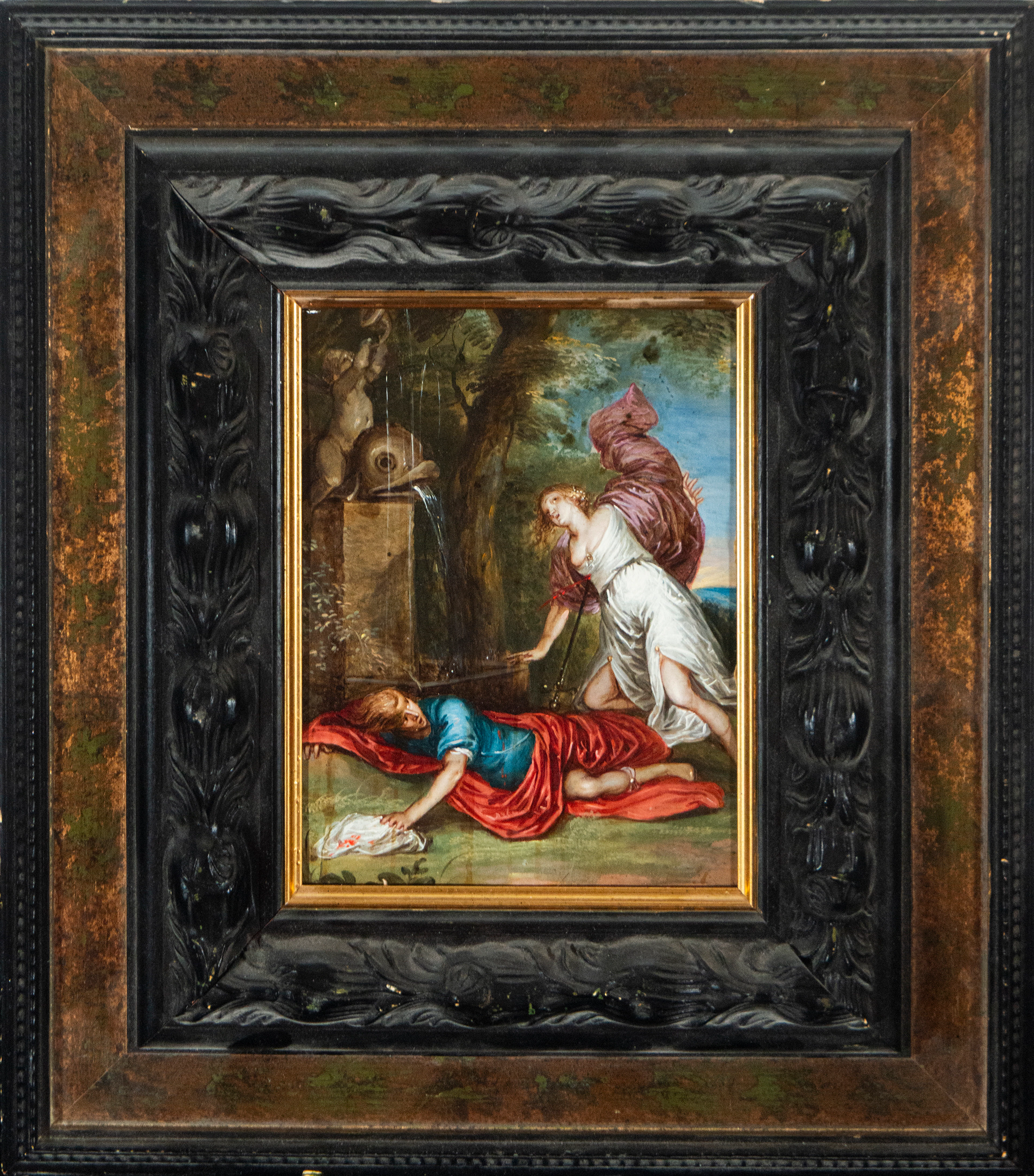 Mythological oil painting on copper - Antwerp School of the 17th century