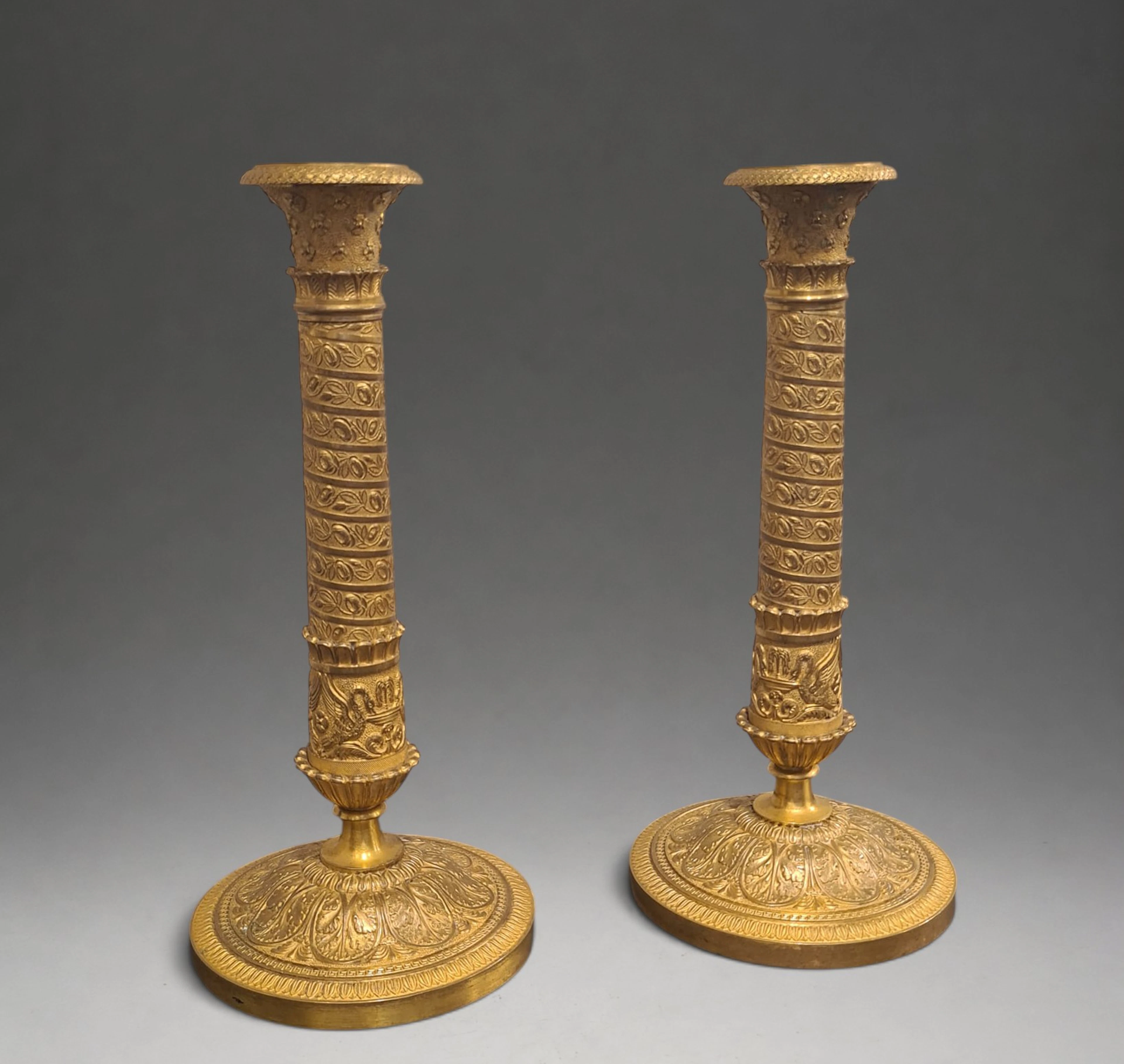 Elegant French Empire chandeliers. Attributed to Pierre Philippe Thomire