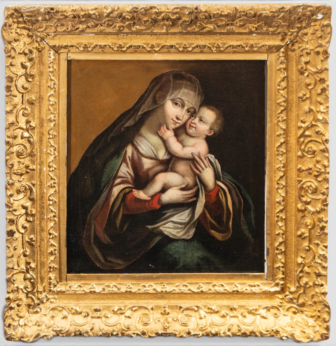 Beautiful Virgin and Child from the 17th Century - Master Italo Lombardo