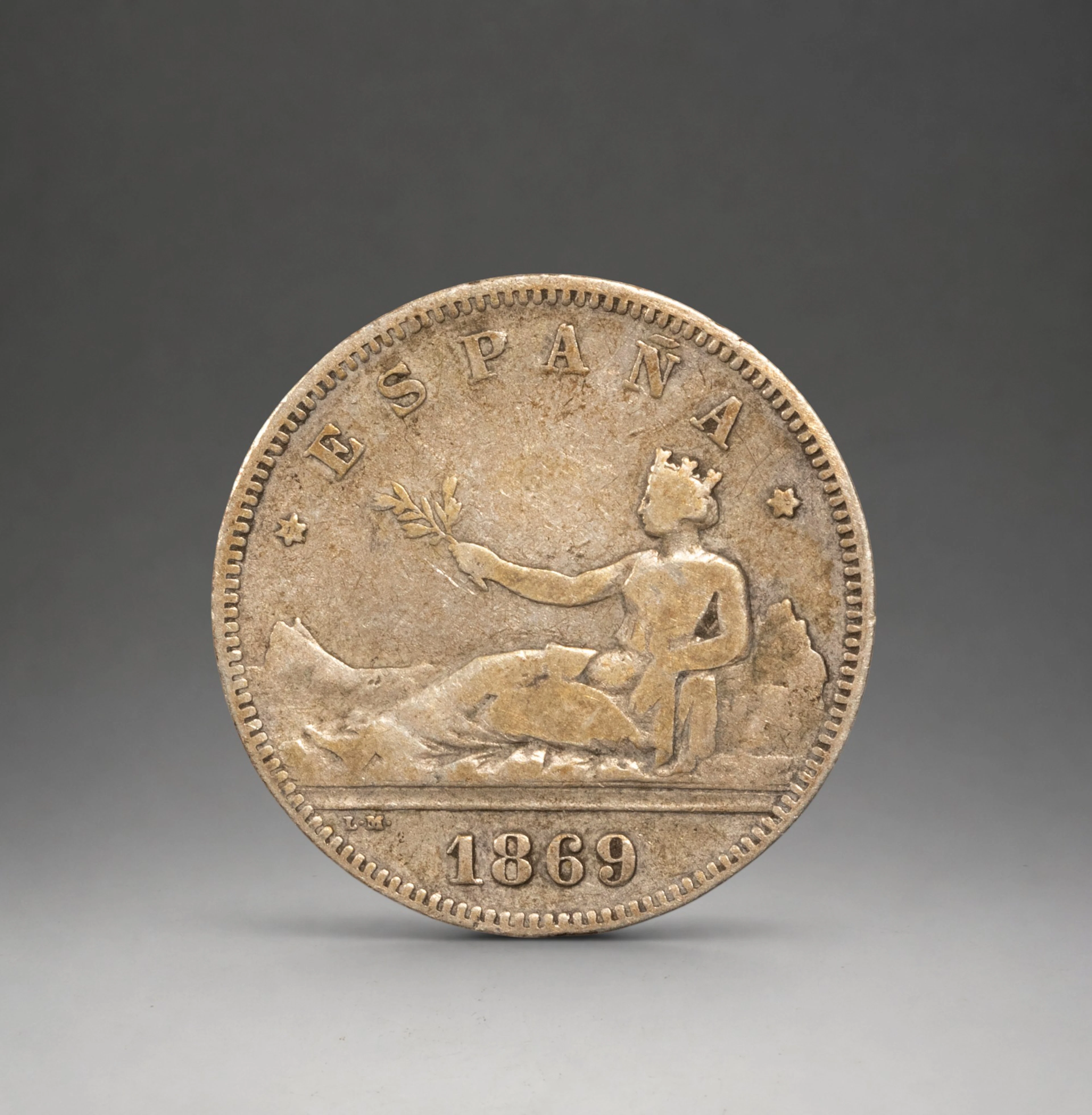 SILVER - COINS - 2 PESETAS SILVER REPUBLIC 1869