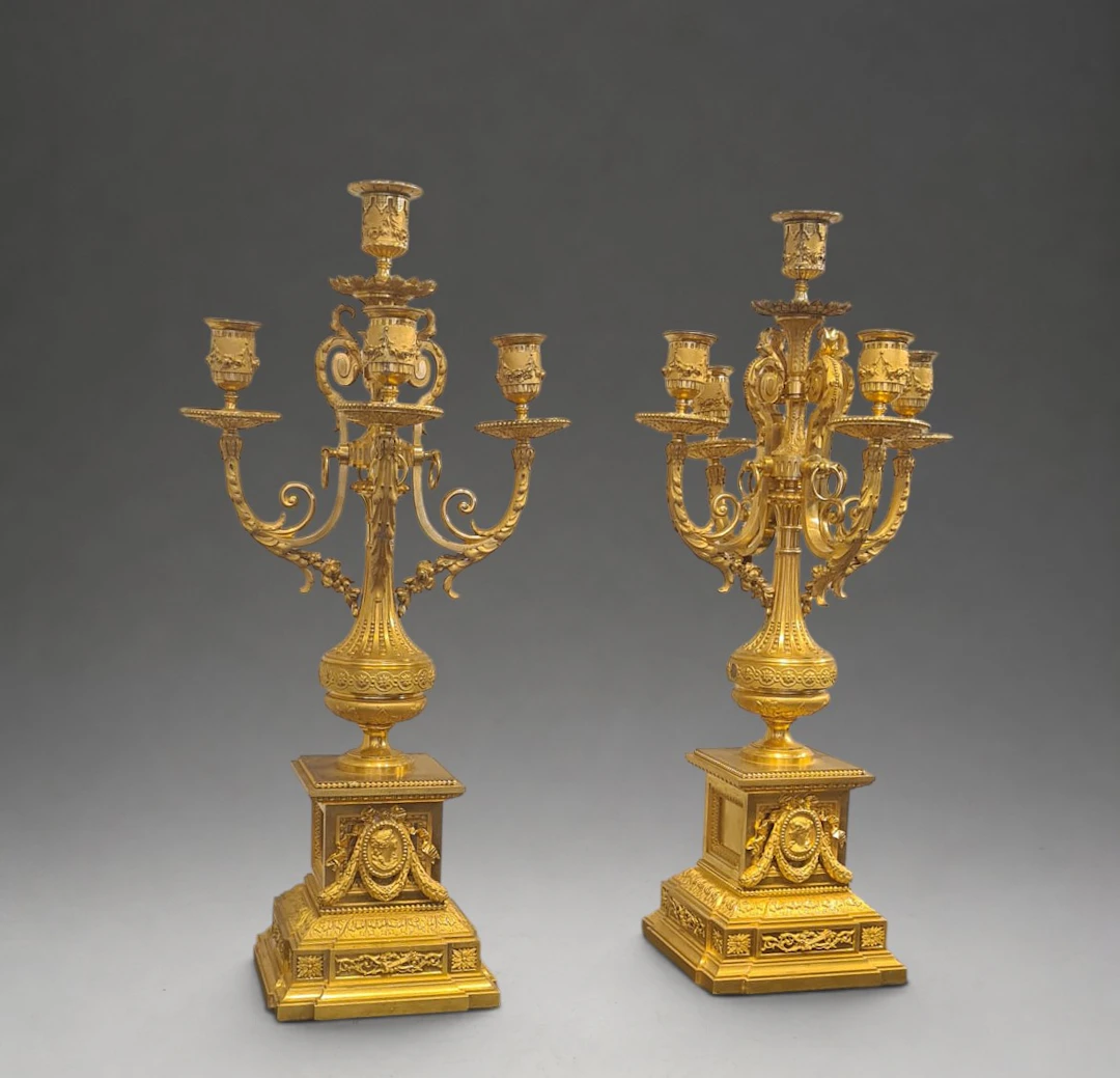 Monumental Pair of Napoleon III Candelabras - 1850-70