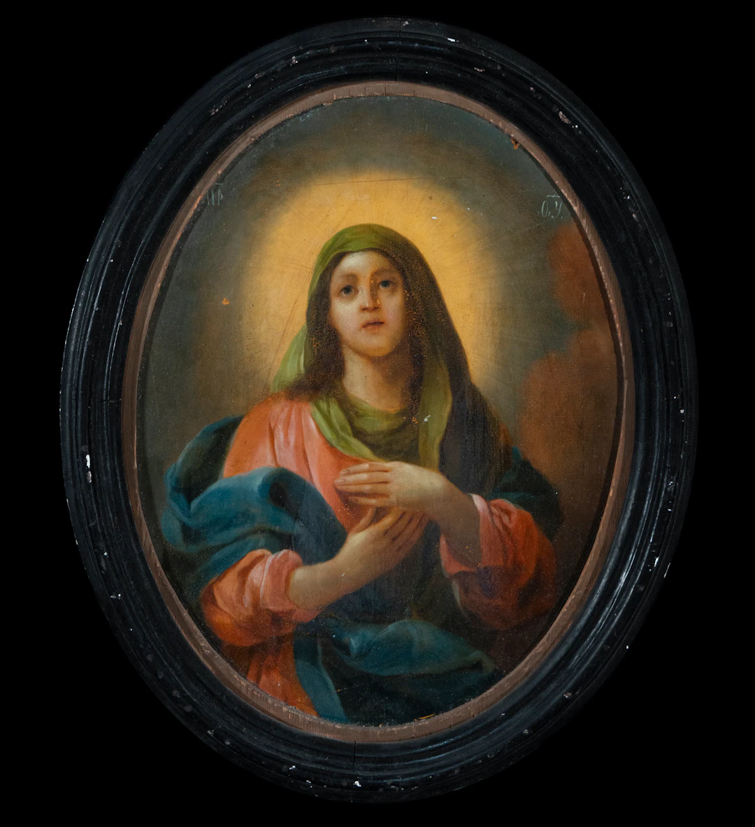 Orthodox Madonna on oval panel from the 19th century
