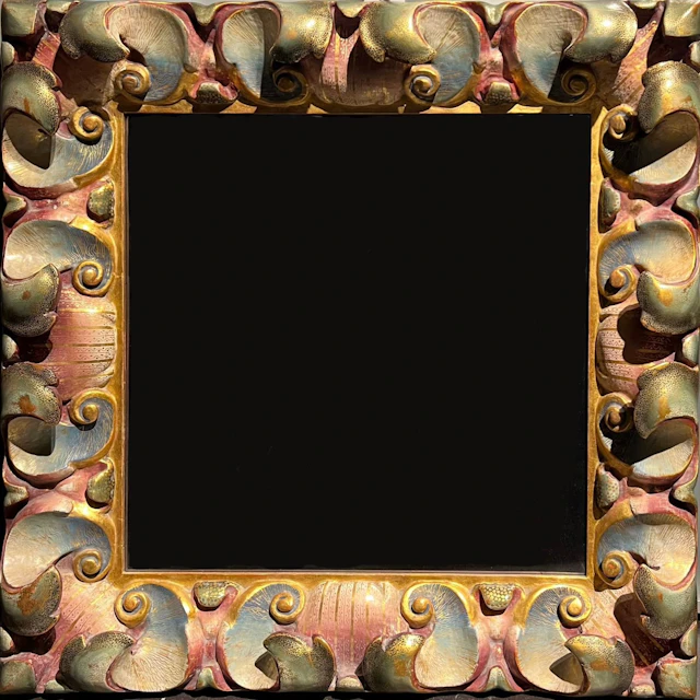 MAGNIFICENT SPANISH BAROQUE FRAME TRANSFORMED INTO MIRROR - 18TH - 19TH CENTURY