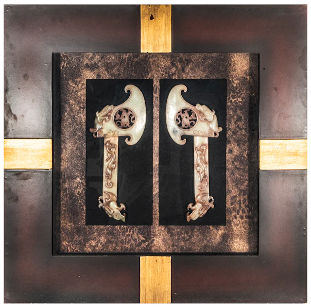 Pair of ceremonial jade axes – Chinese school – 20th century