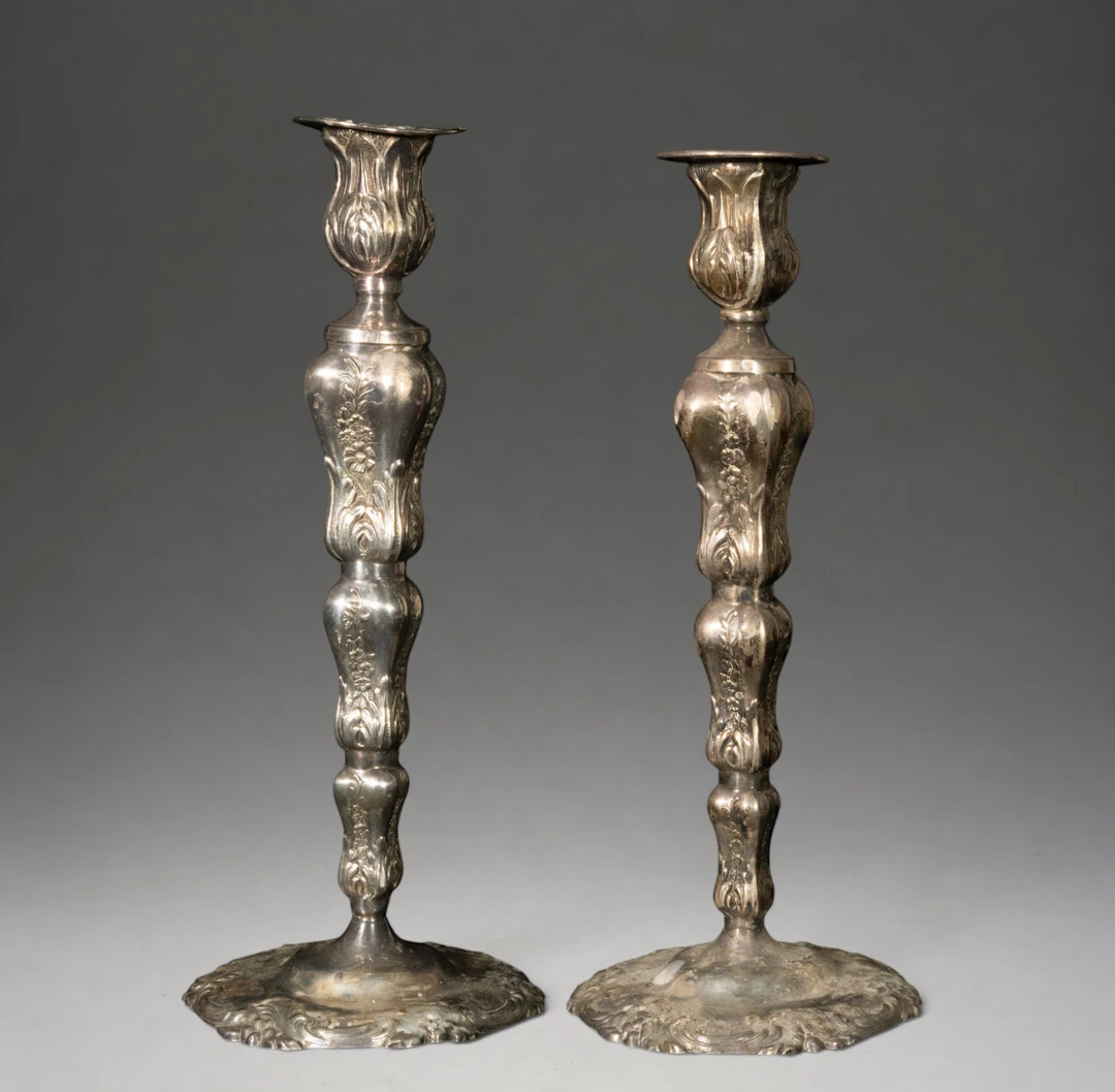 PAIR OF ISABELINE SILVER CANDELABRAS