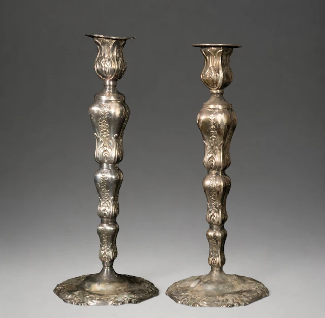 PAIR OF ISABELINE SILVER CANDELABRAS