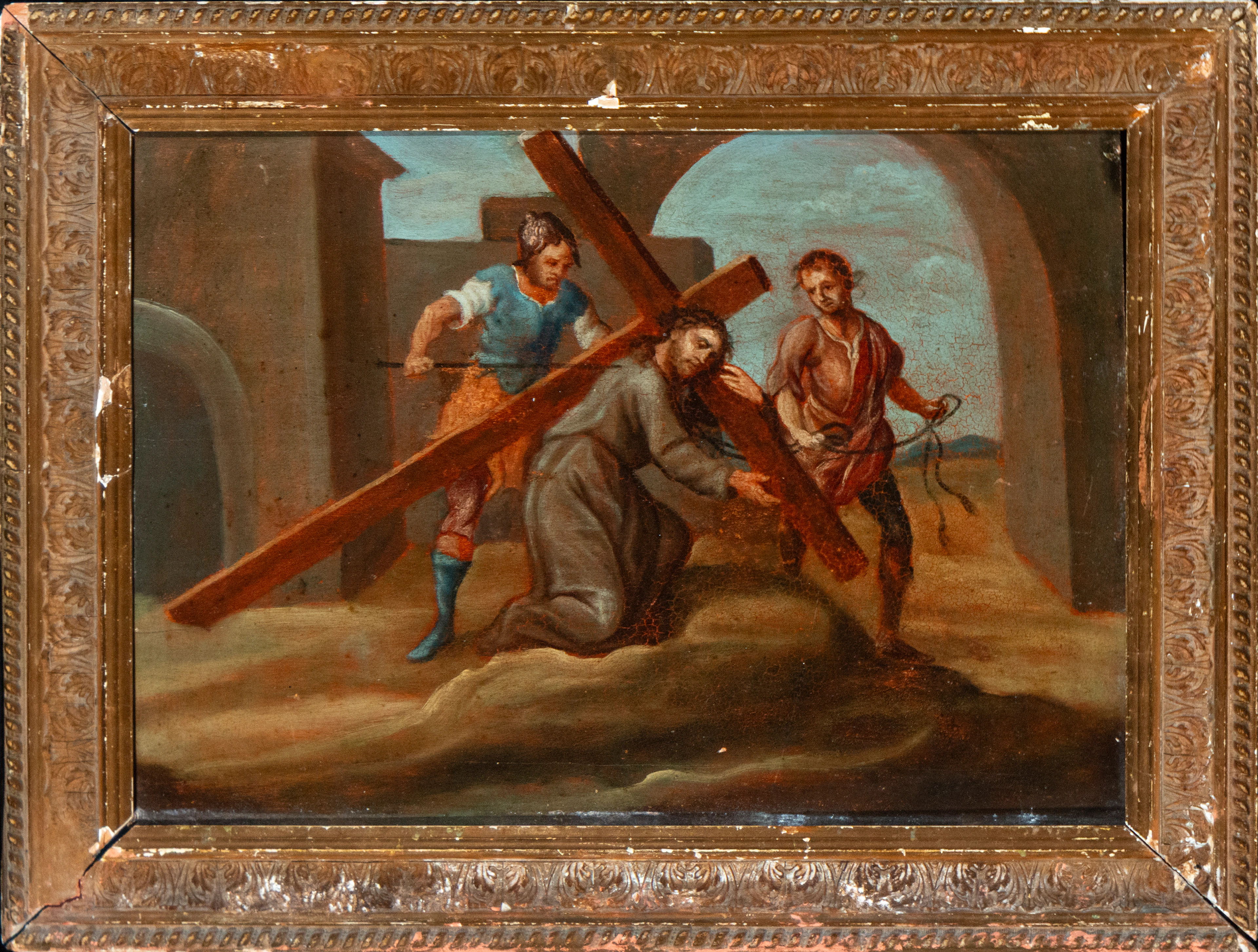 The Fall of Jesus. Baroque School, 17th Century