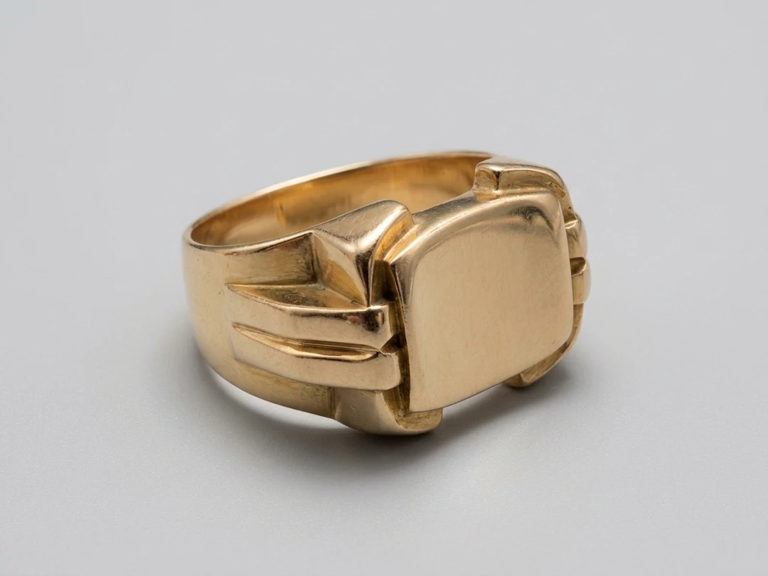 MASSIVE & HEAVY MENS 18K SOLID GOLD (NOT HOLLOW) RING, 14.23G
