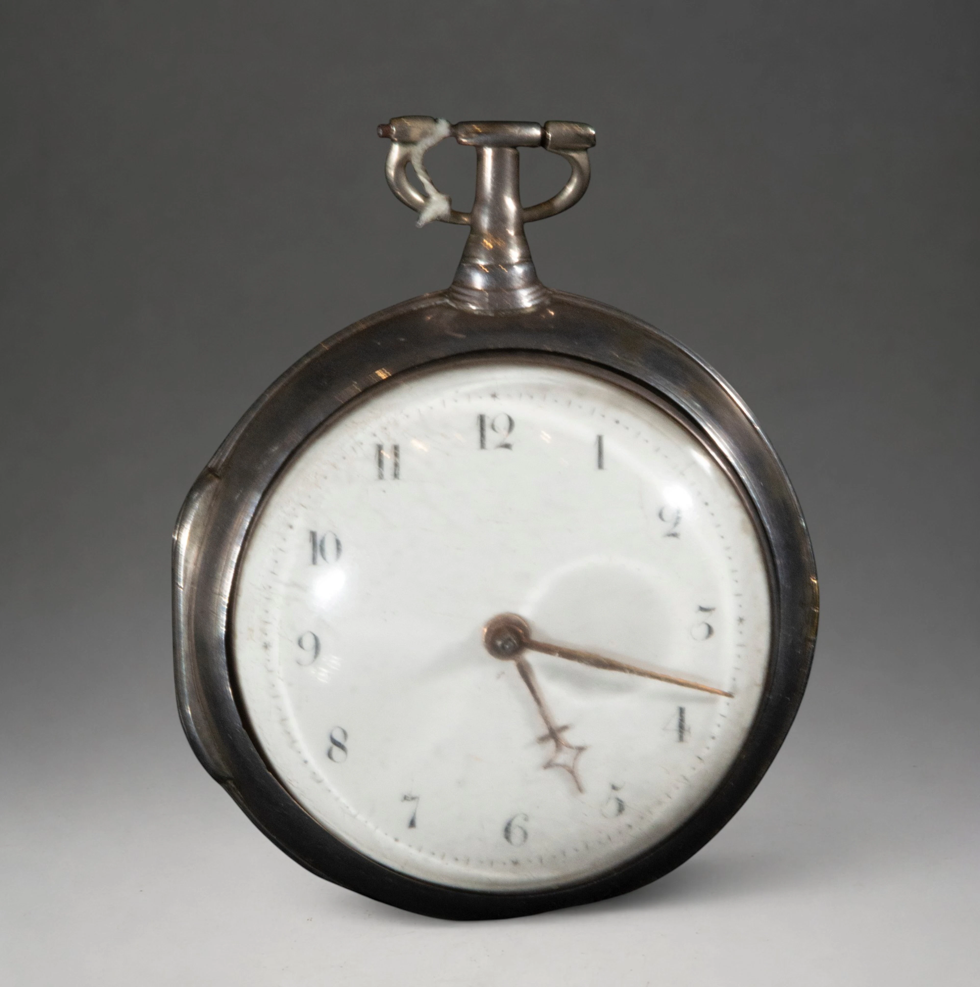 Pocket watch with white dial and side second hand