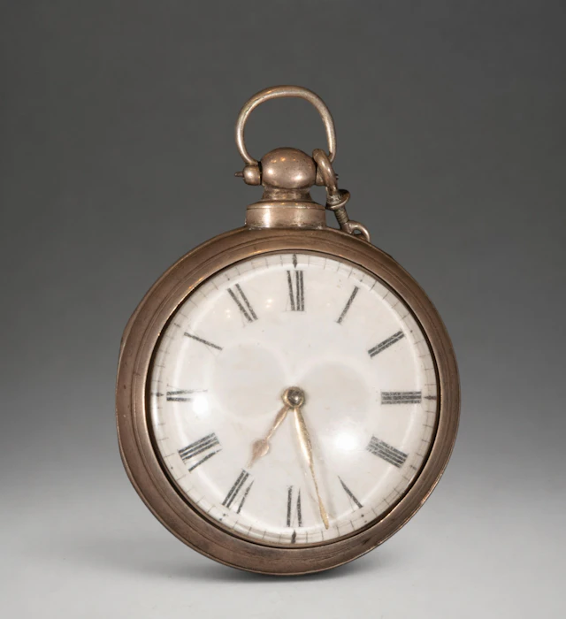 Pocket watch with enamel dial and Roman numerals