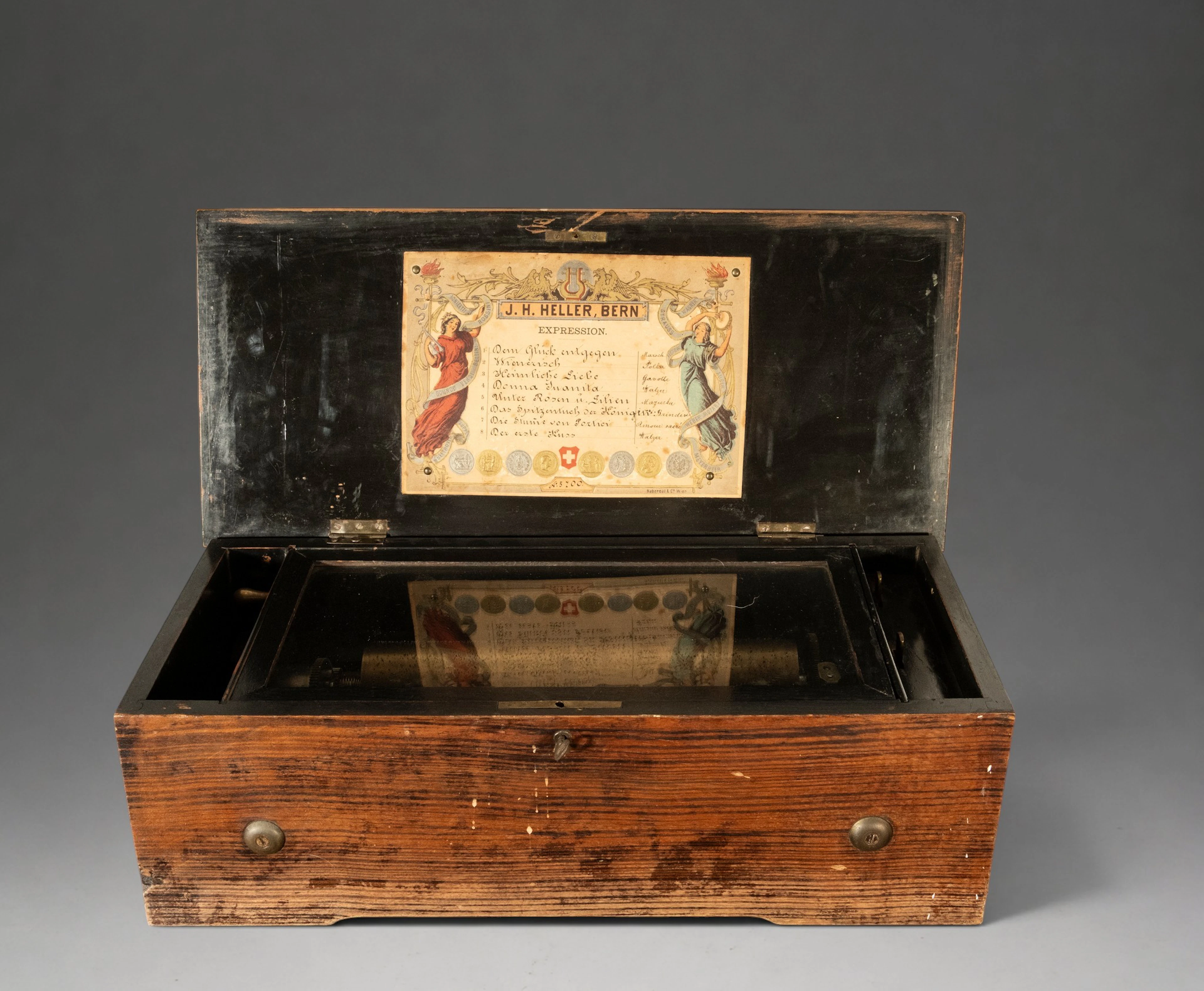 EXCEPTIONAL JH HELLER MUSIC BOX, GERMAN, 19TH CENTURY