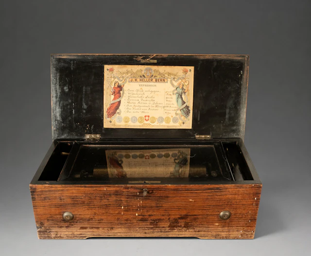 EXCEPTIONAL JH HELLER MUSIC BOX, GERMAN, 19TH CENTURY