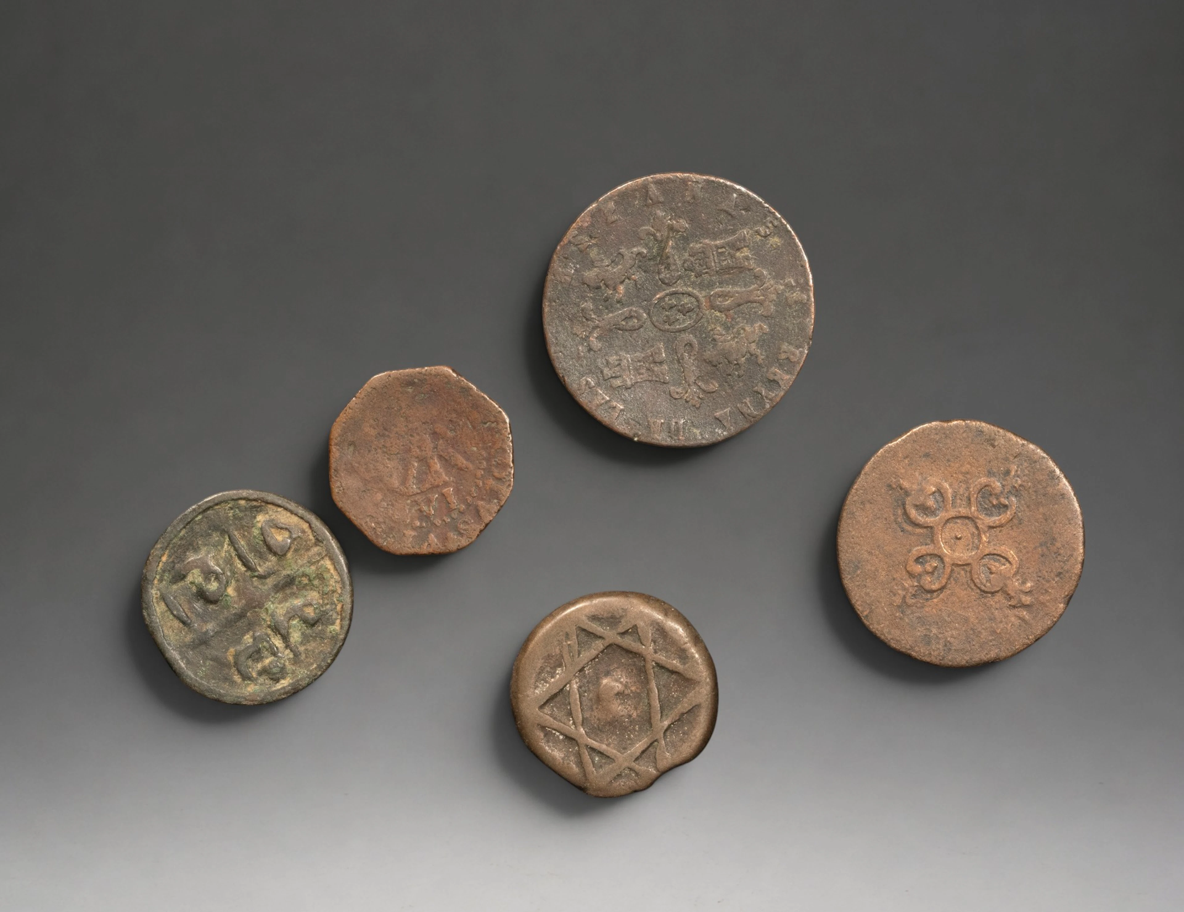 SILVER - COINS - LOT 5 MOROCCAN ZELUS