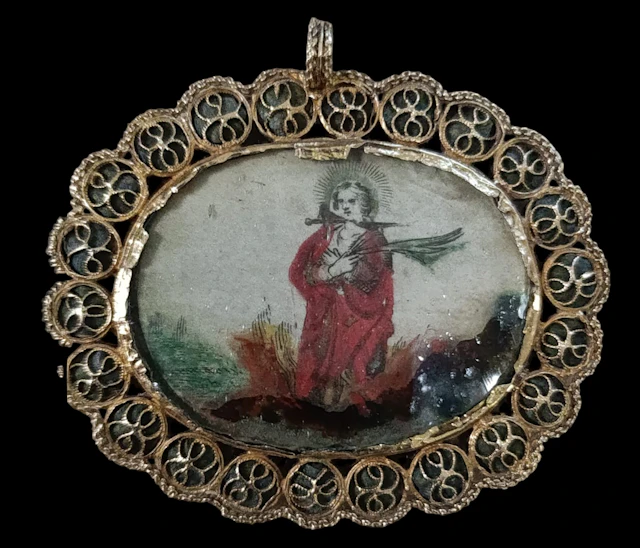 Mallorcan reliquary with Virgin of Montserrat in gold filigree, late