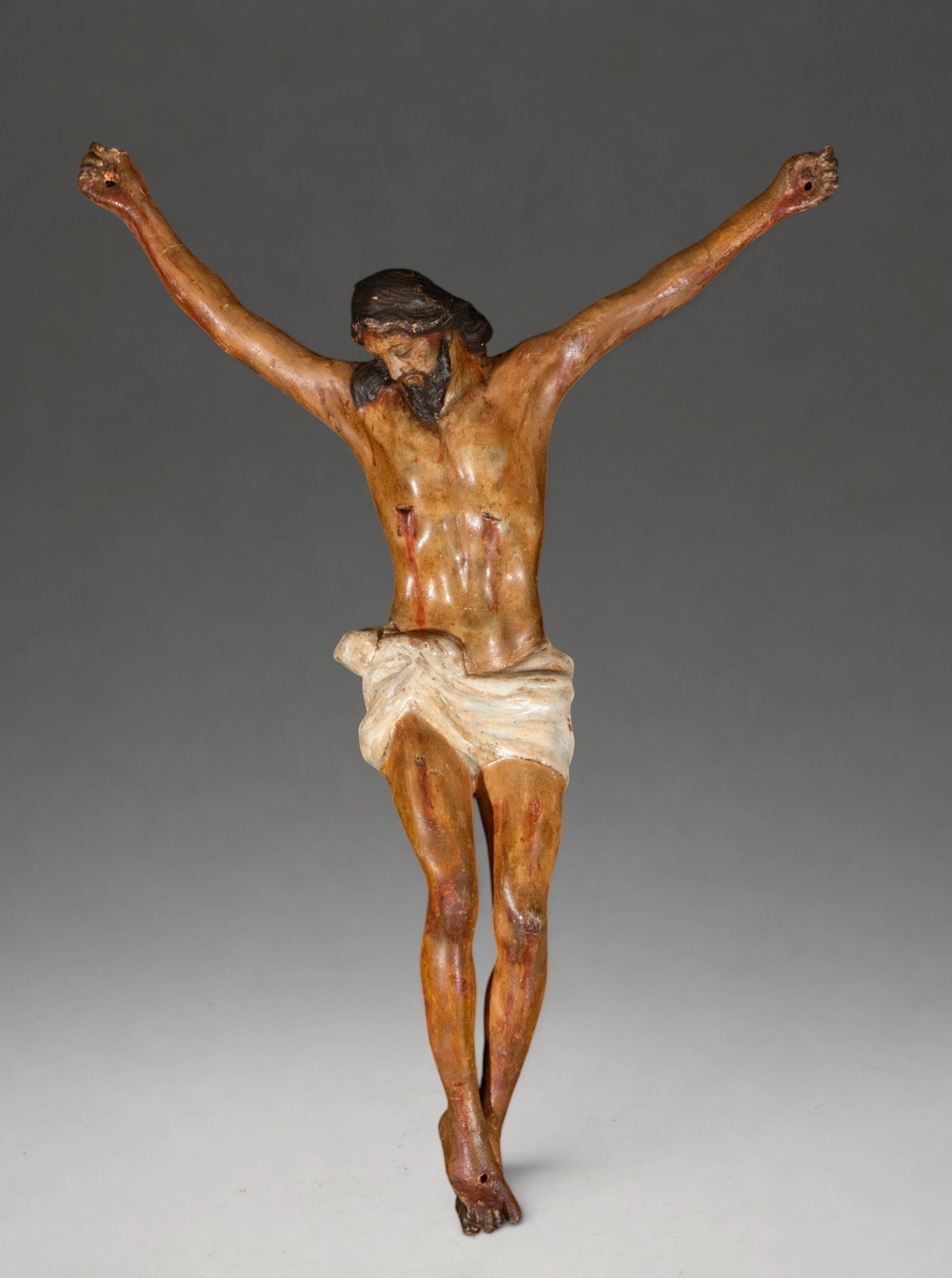 Mexican devotional image in papier-mâché – Mexican Colonial School