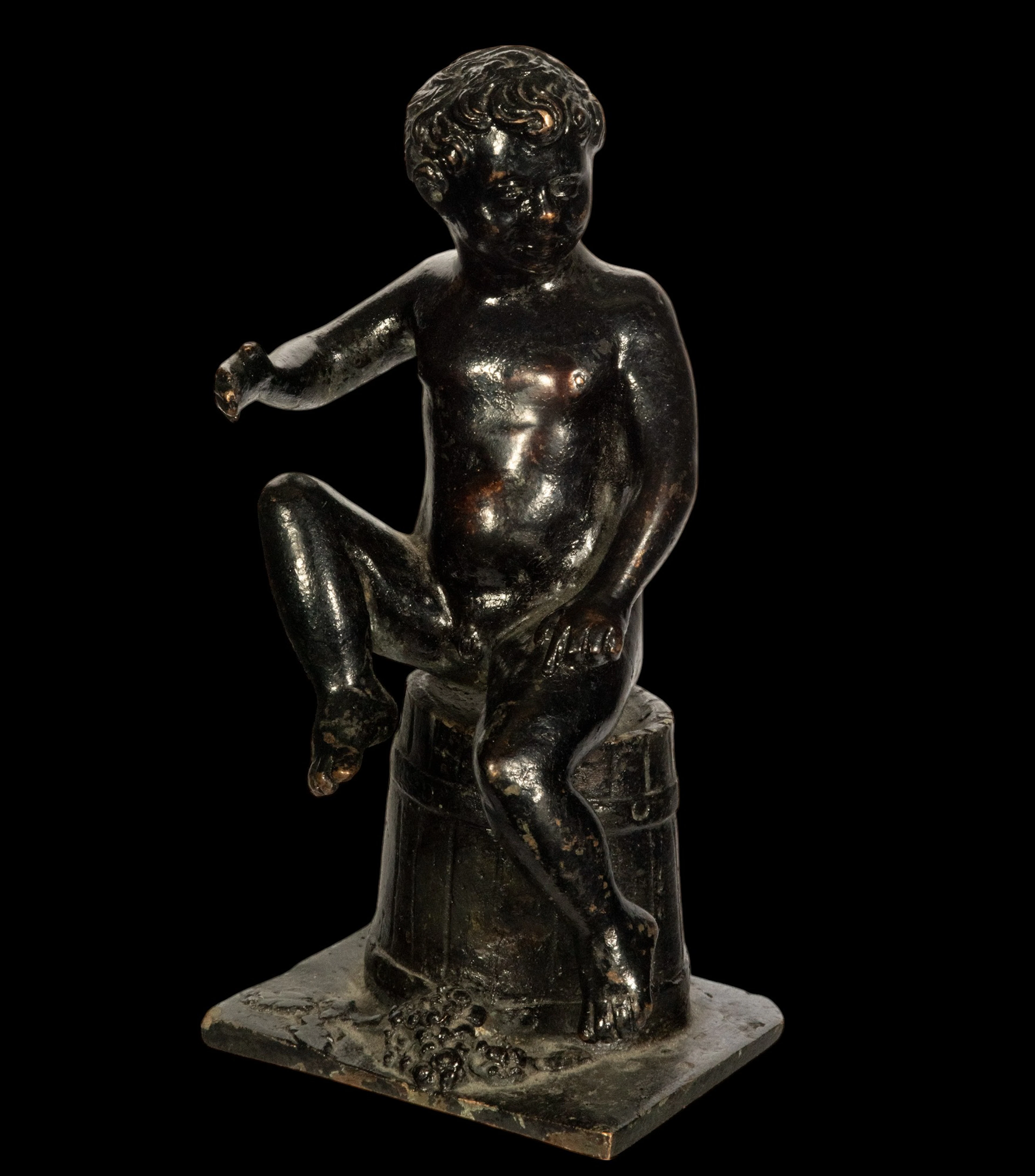 Bacchus in patinated bronze. Veneto, Italy, italian school of Giambologna