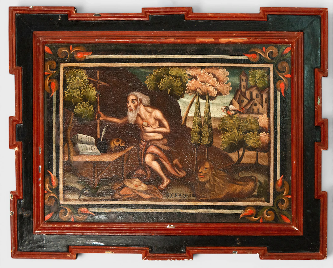 Saint Jerome the Penitent - Mexican Colonial School - 17th Century