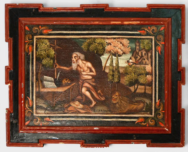 Saint Jerome the Penitent - Mexican Colonial School - 17th Century