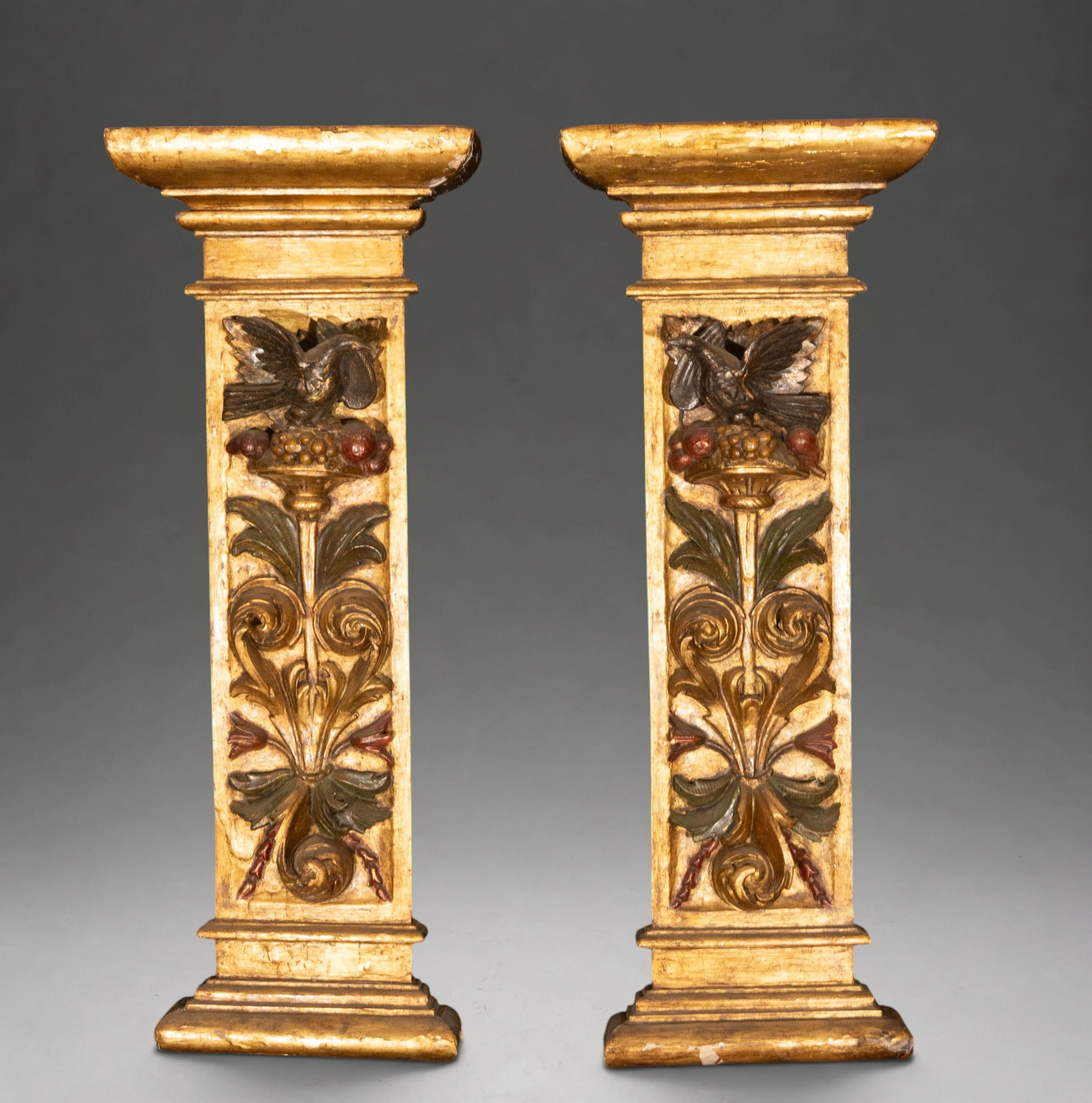 Pair of Baroque pilasters – Spanish workshop – 17th-18th centuries