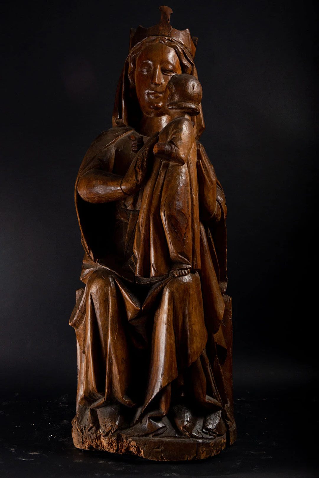 Exquisite Large Seated Virgin "Sedes Sapientiae" German Gothic , in