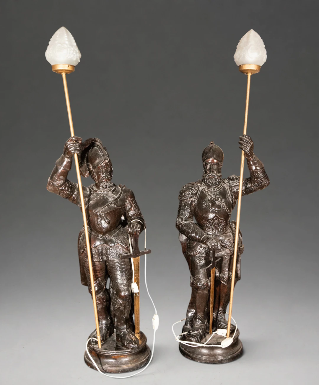 Pair of Terracotta Crusader Knights – Italian School – 19th Century