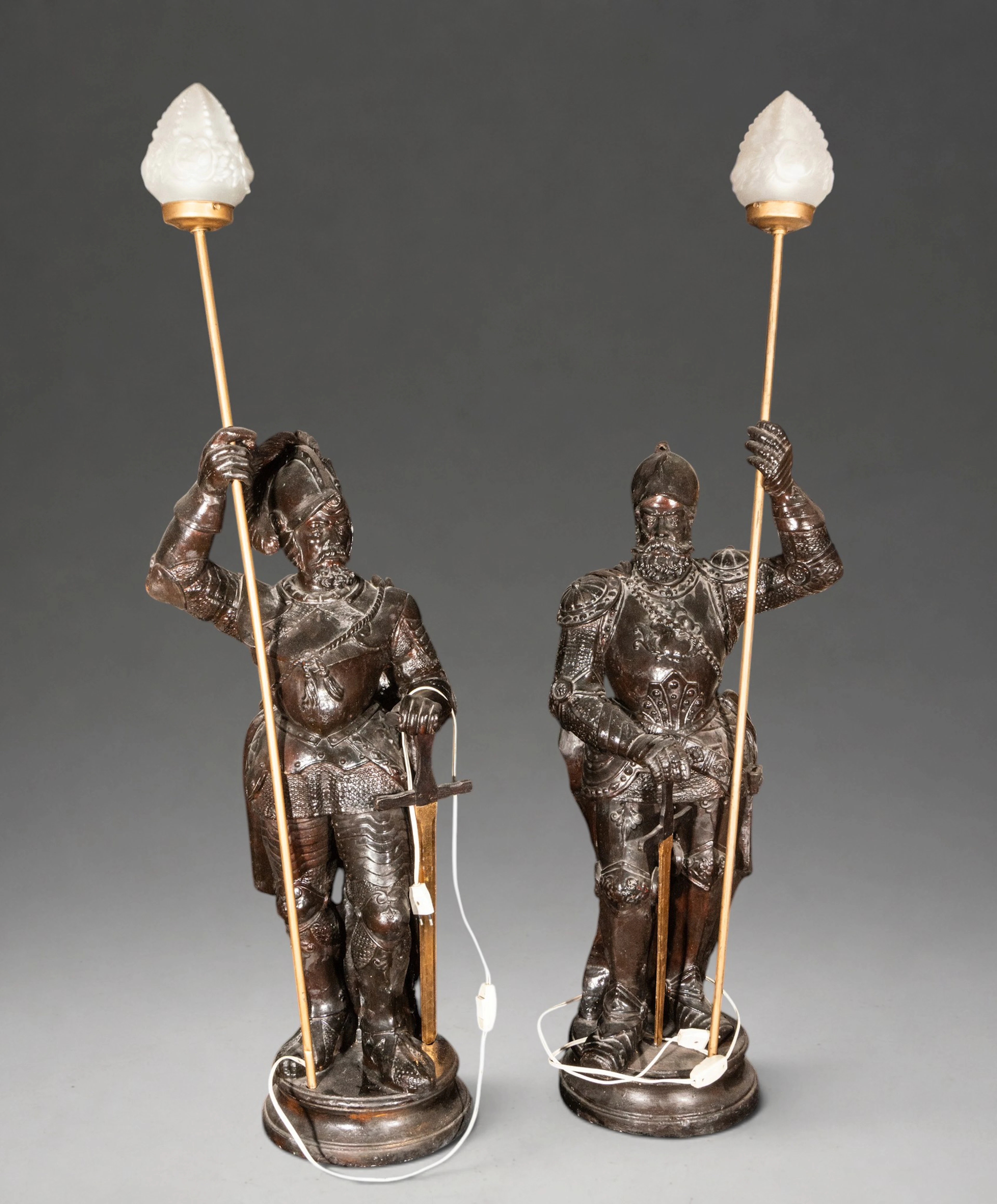 Pair of Terracotta Crusader Knights – Italian School – 19th Century