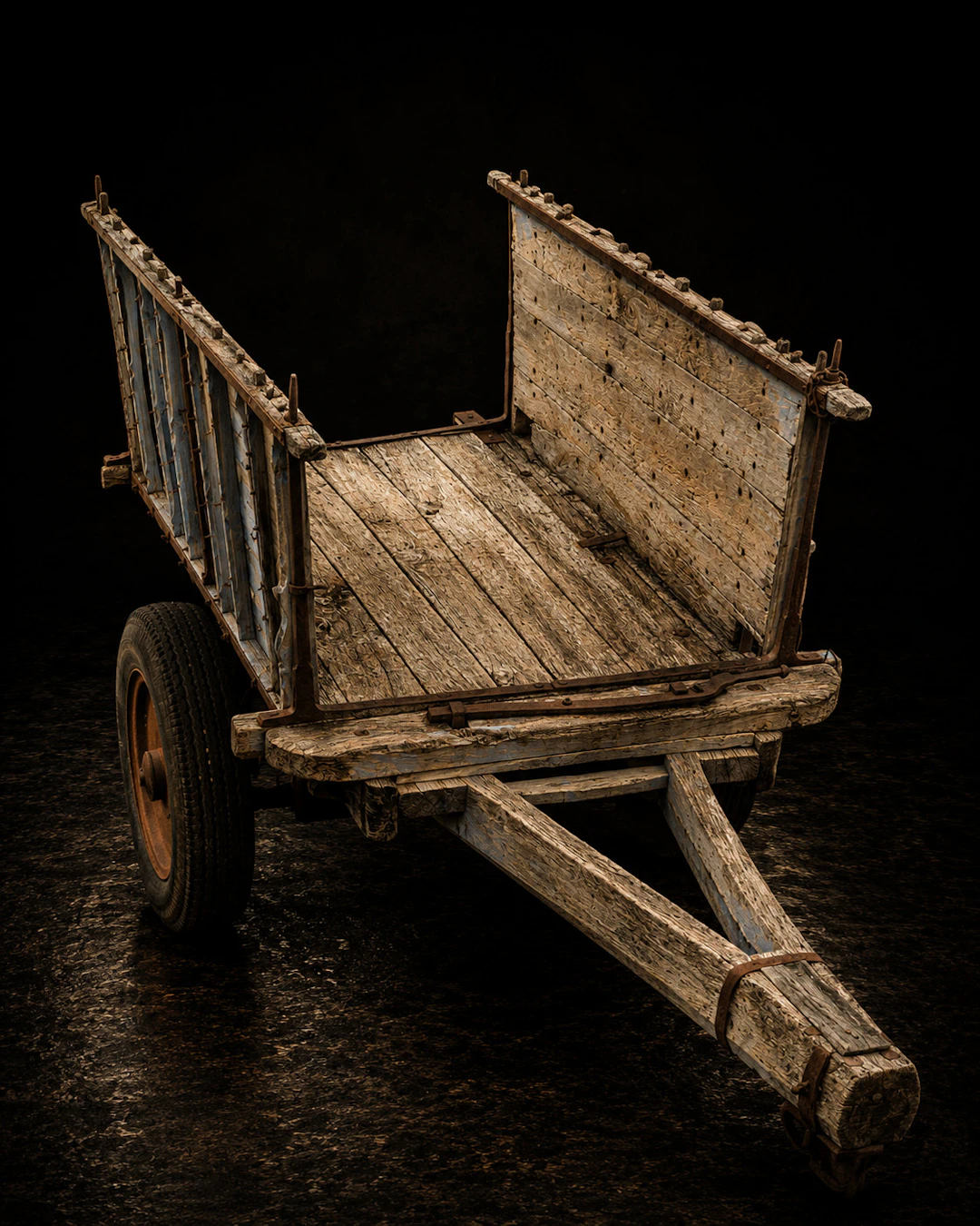 Castilian agricultural cart, Spanish Popular School, 19th century