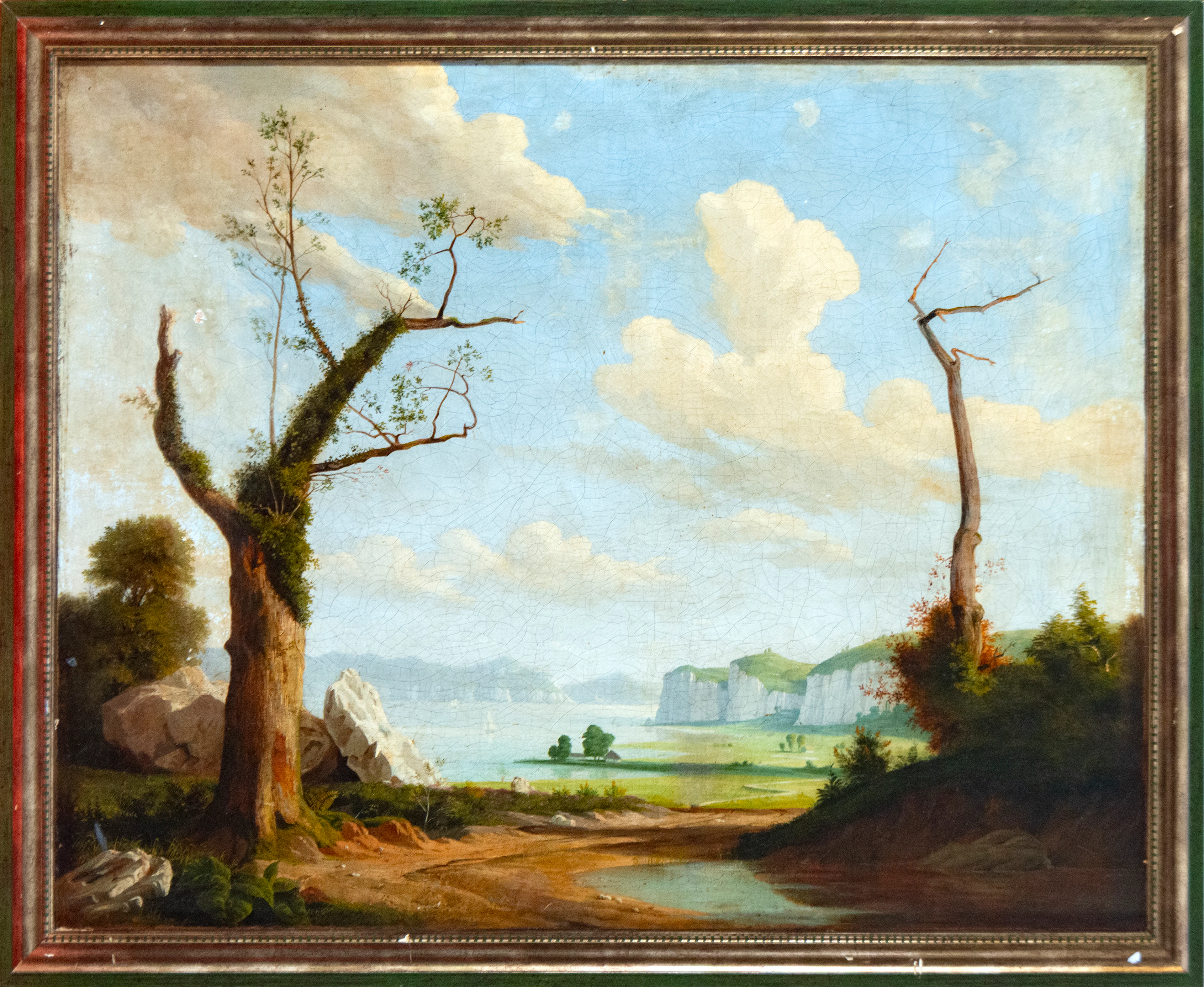 Landscape with trees and path – French School – 19th century