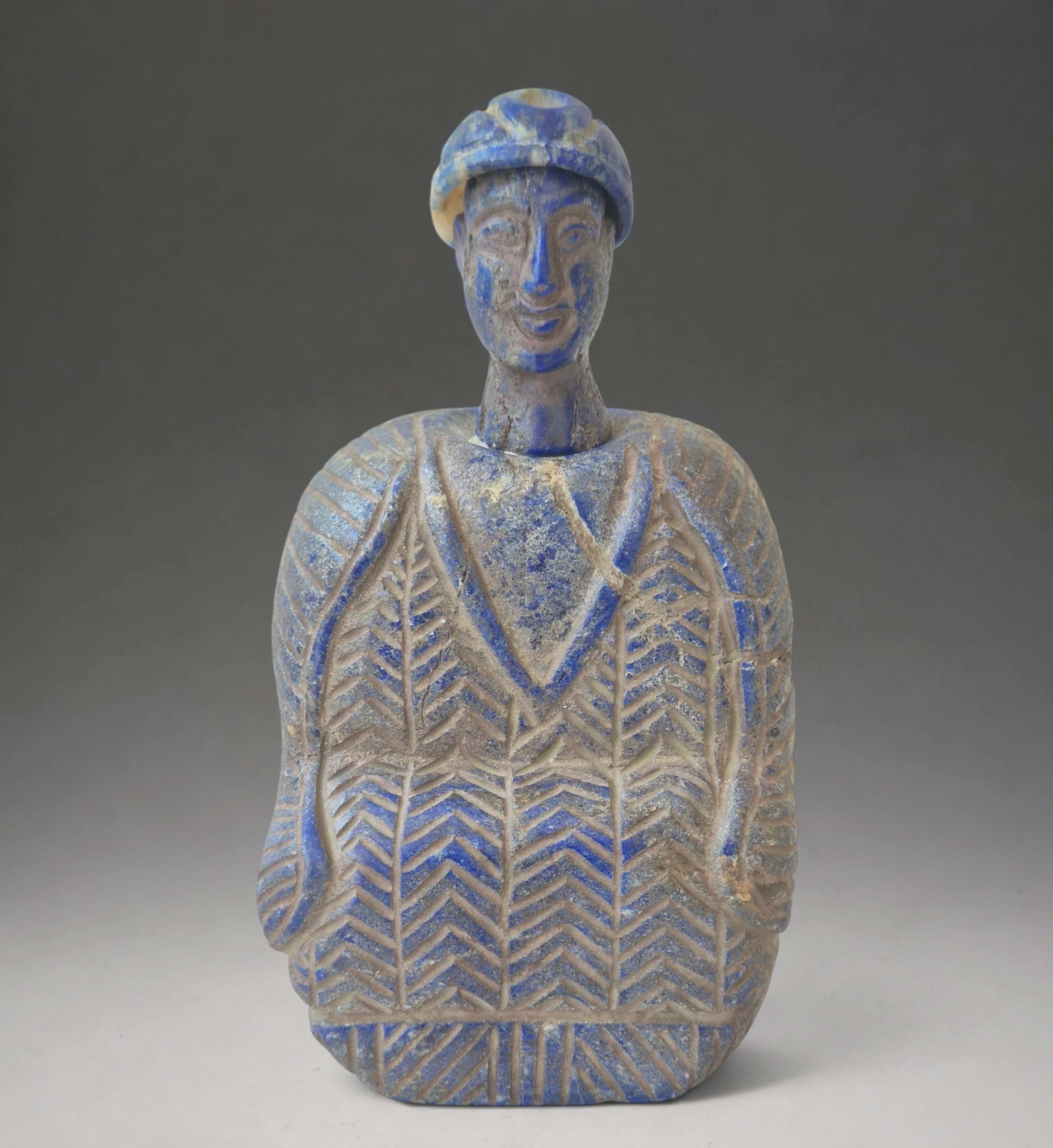 Bactrian lapis lazuli idol, Bactria, late 3rd–early 2nd millennium BC.