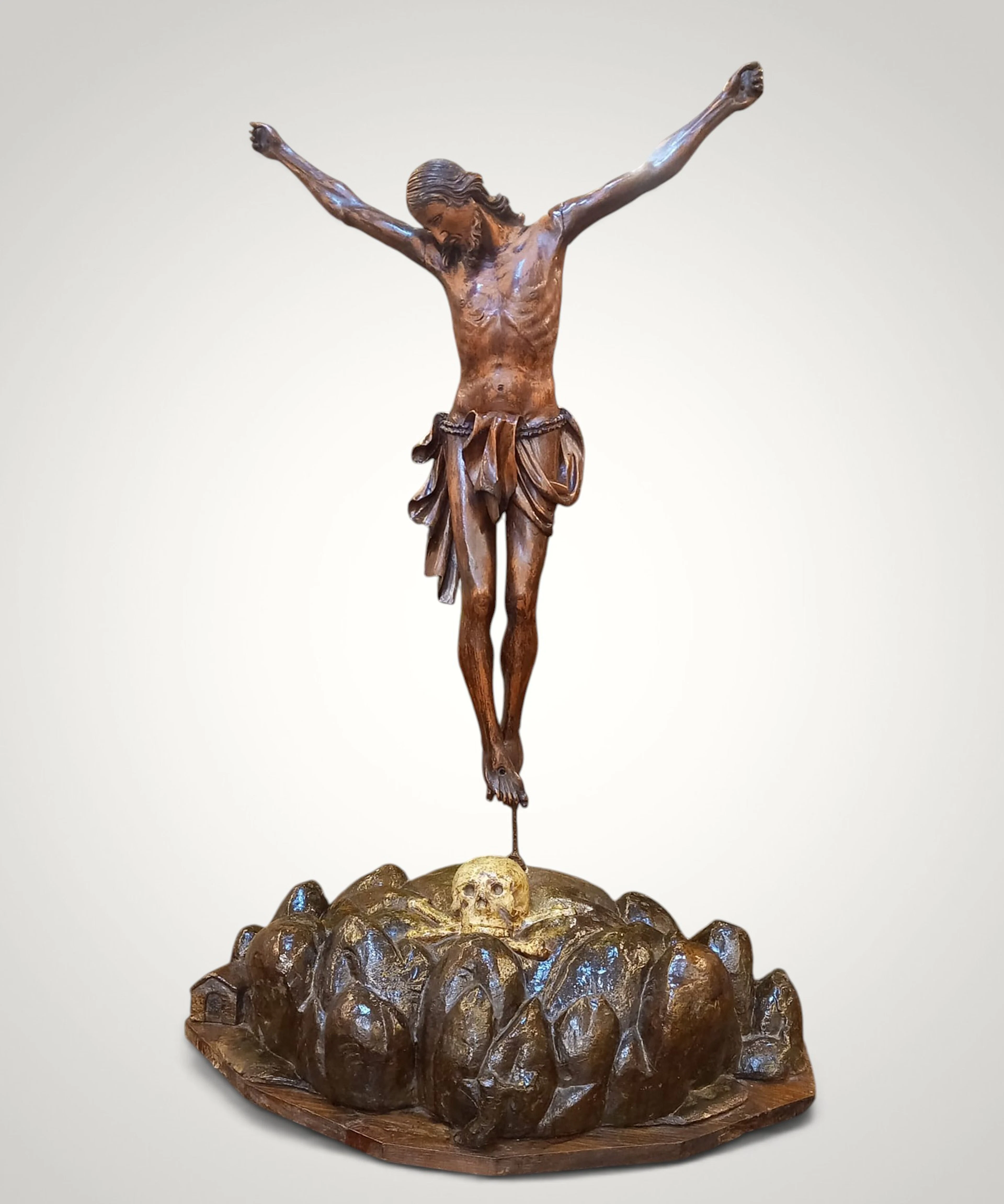 Important Colonial Christ at Golgotha ​​- Mexico, 18th Century